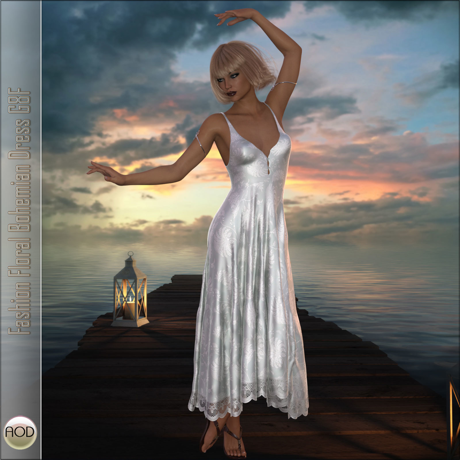 Fashion Floral Bohemian Dress G8F by N/A