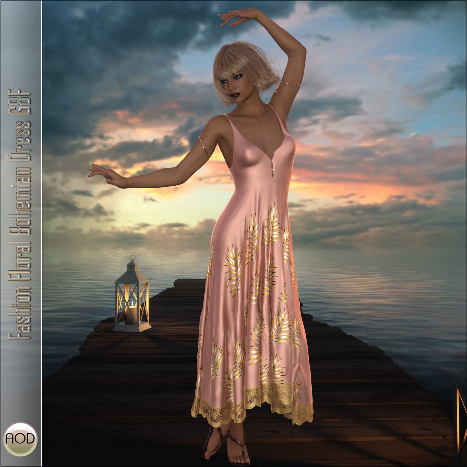 Fashion Floral Bohemian Dress G8F by N/A