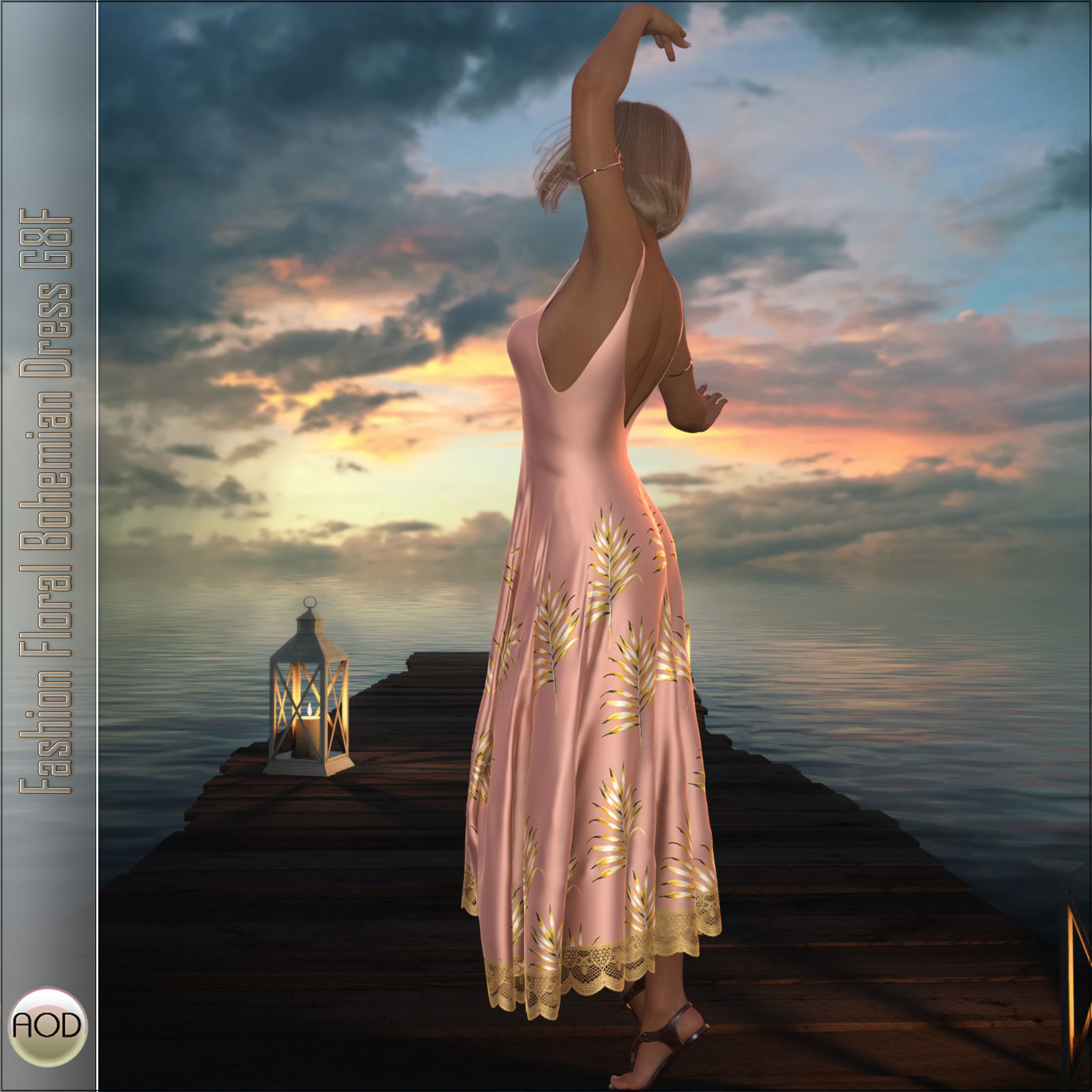 Fashion Floral Bohemian Dress G8F by N/A
