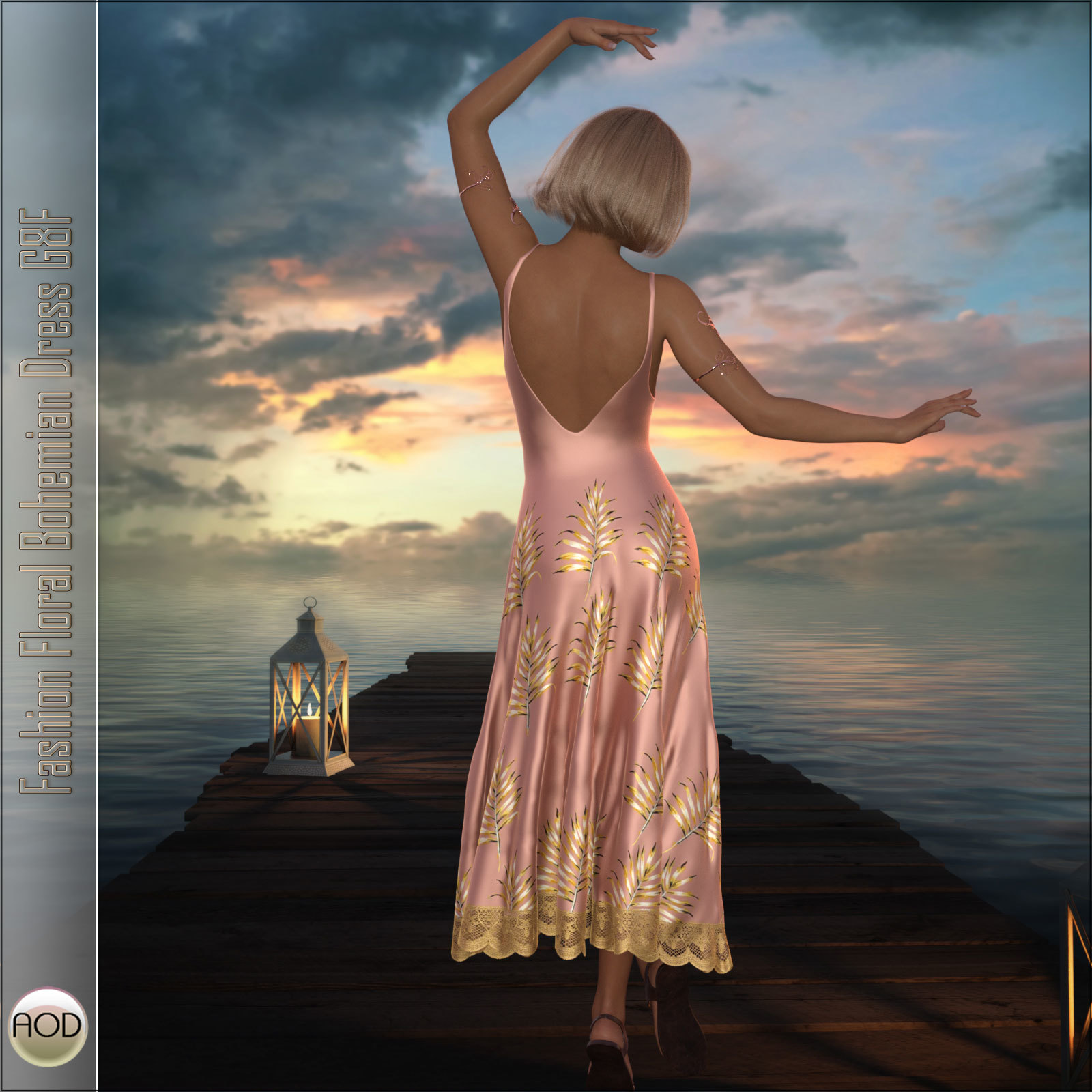 Fashion Floral Bohemian Dress G8F by N/A