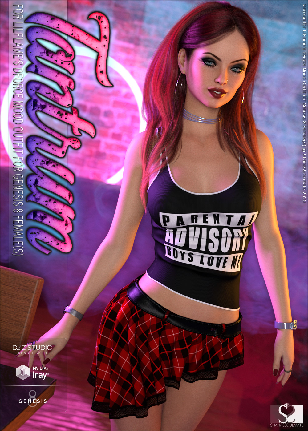 Tantrum for dForce Mood Outfit for Genesis 8 Females by N/A