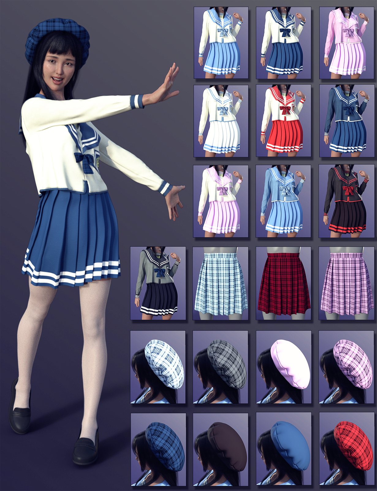SC dForce JK Sailor Suit and 25 Pose For Genesis 8 Females by N/A