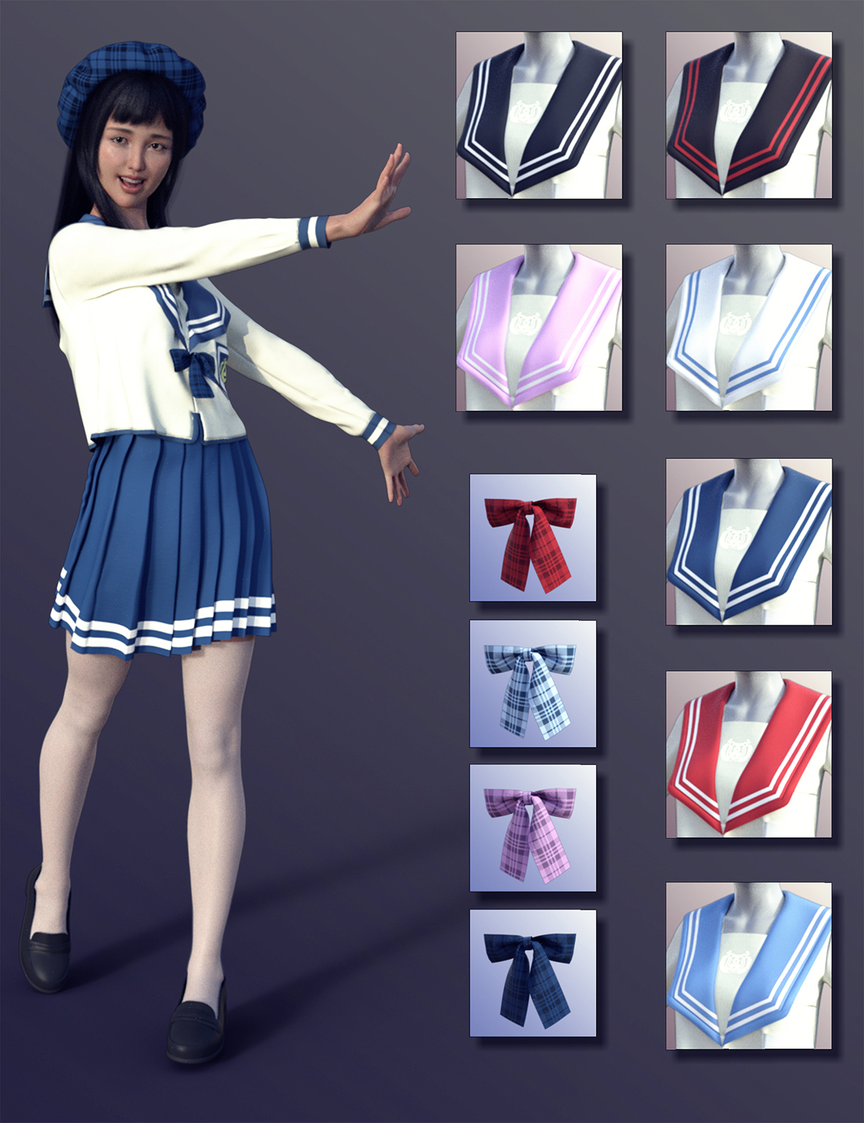 SC dForce JK Sailor Suit and 25 Pose For Genesis 8 Females by N/A