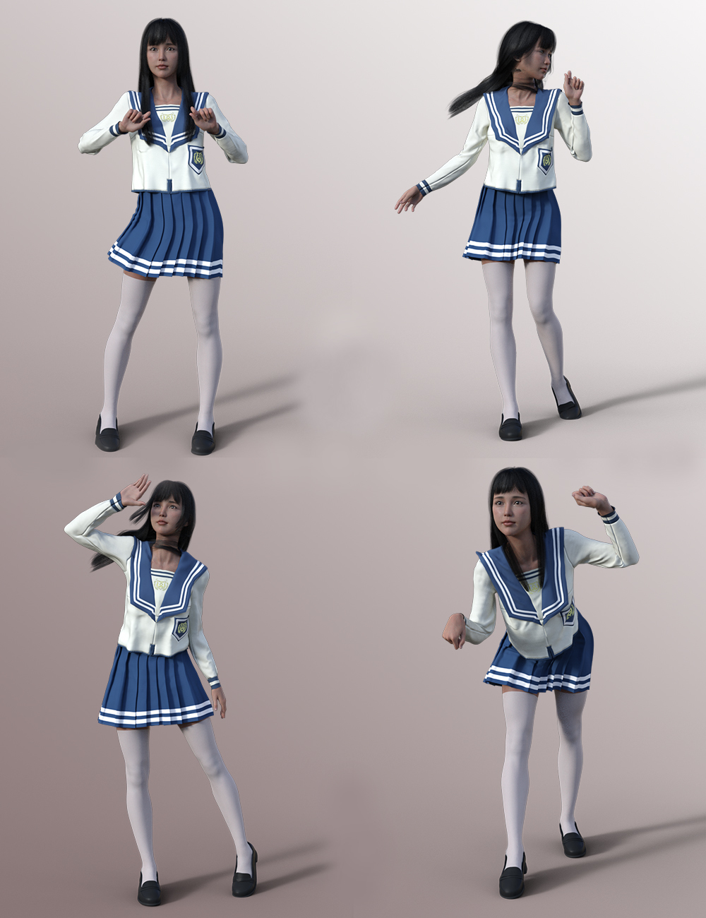 SC dForce JK Sailor Suit and 25 Pose For Genesis 8 Females by N/A