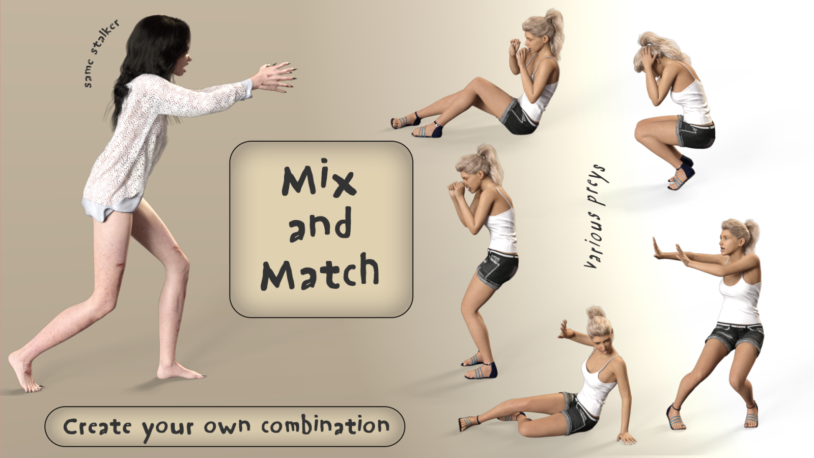 Stalker n Prey's Poses for G3F and G3M by N/A