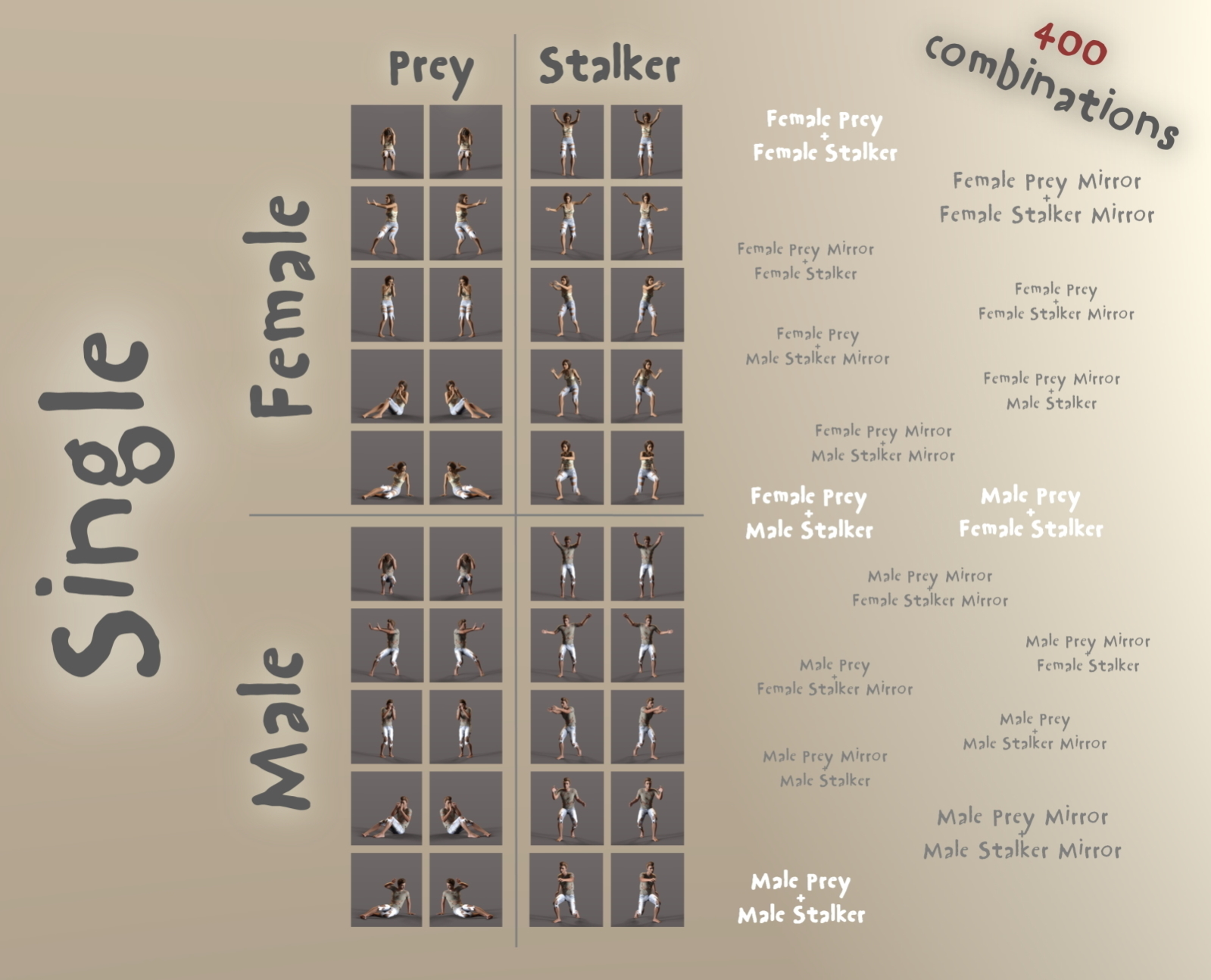 Stalker n Prey's Poses for G3F and G3M by N/A