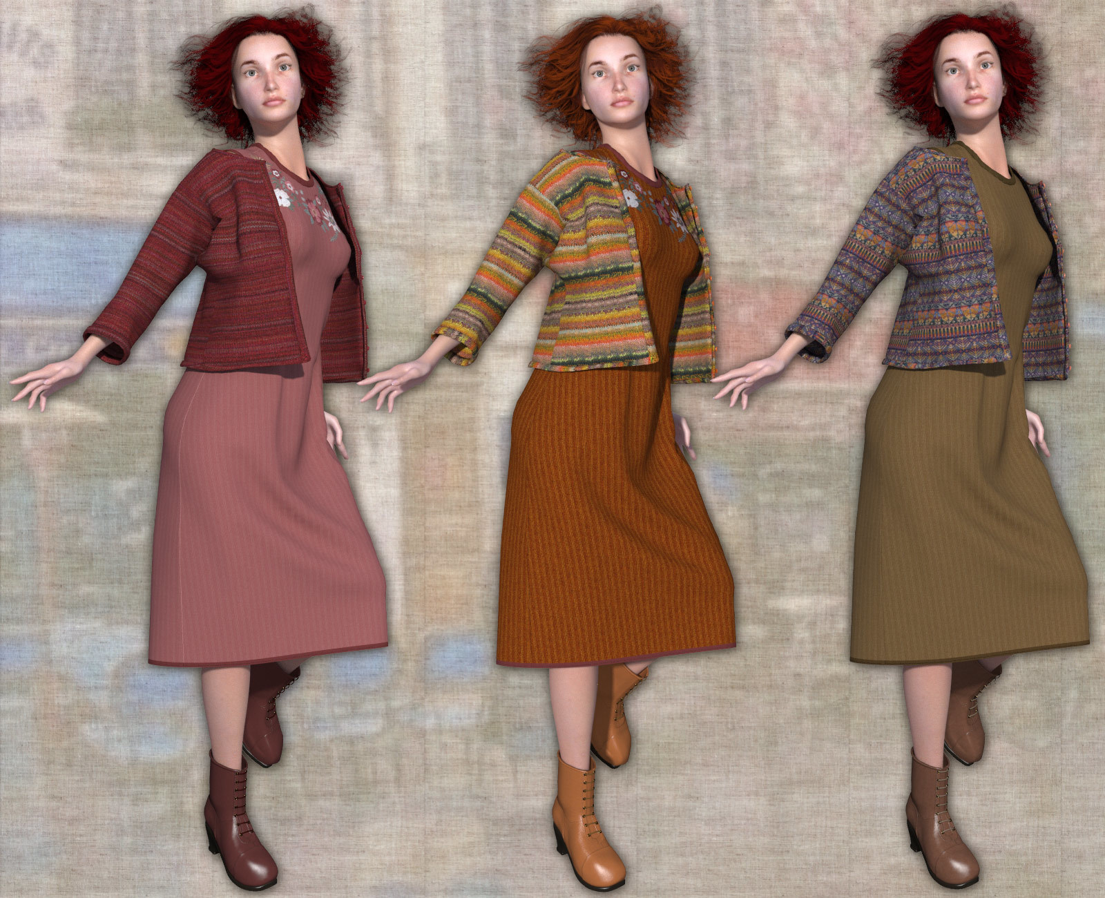 Boho - Dynamic Dress and Vest for La Femme by N/A
