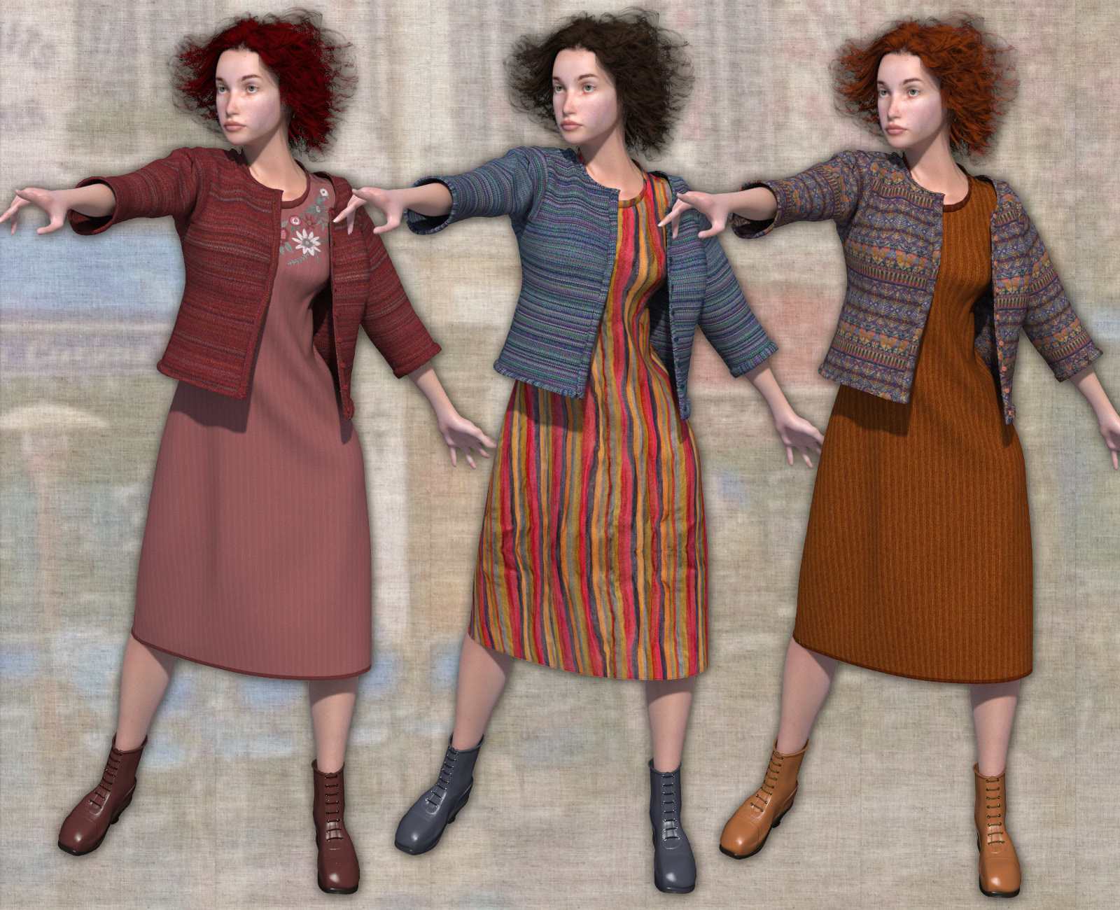 Boho - Dynamic Dress and Vest for La Femme by N/A
