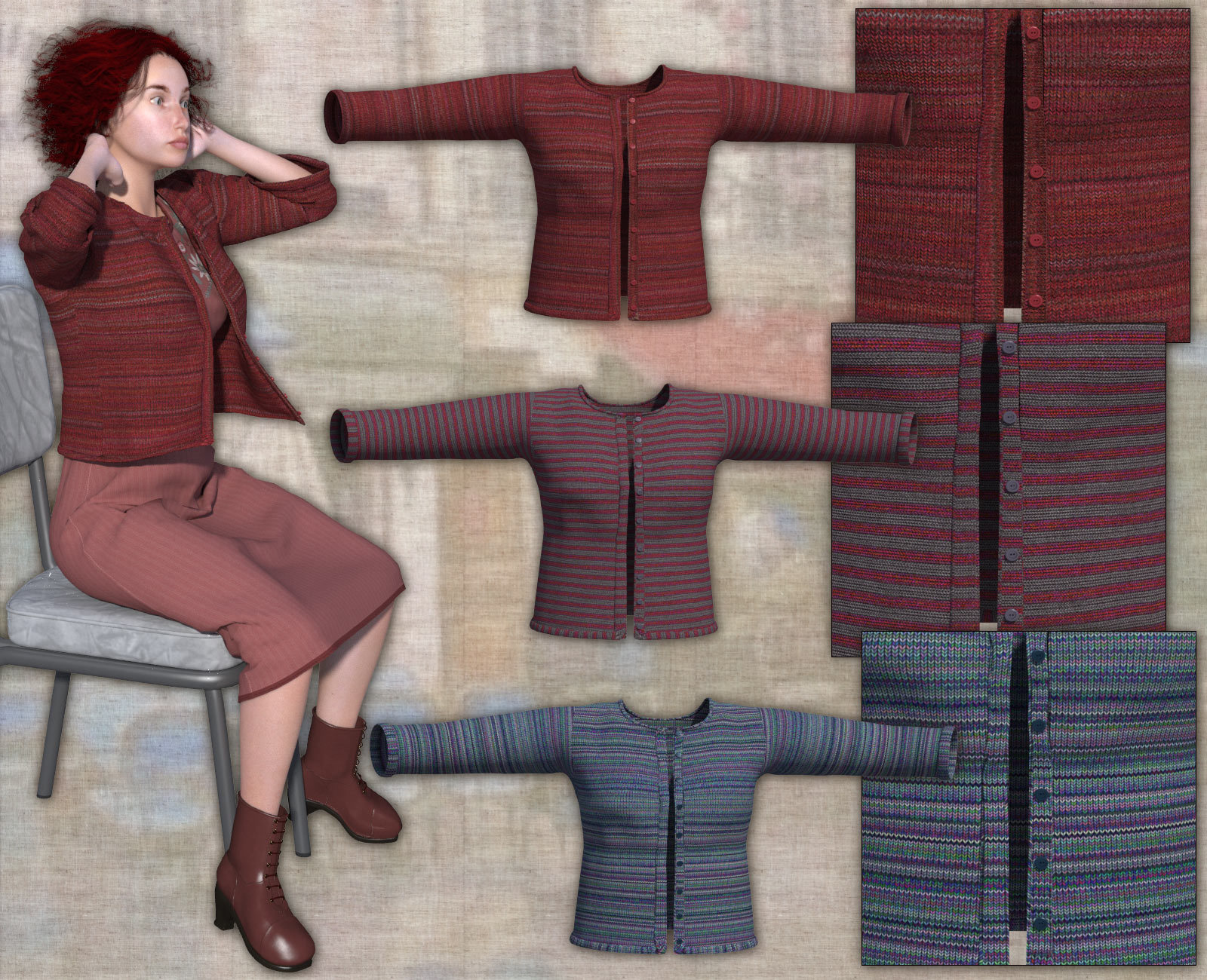 Boho - Dynamic Dress and Vest for La Femme by N/A
