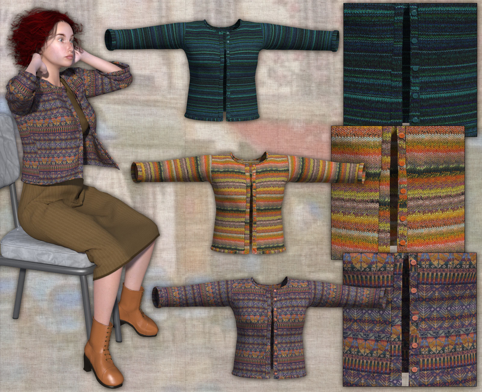 Boho - Dynamic Dress and Vest for La Femme by N/A