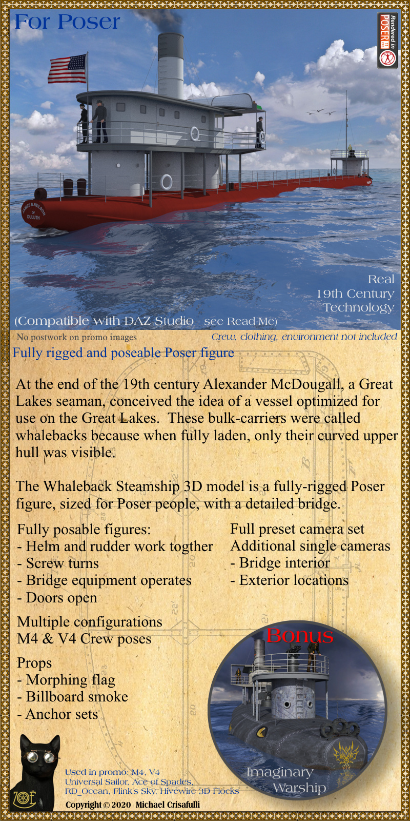 Whaleback Steamship by N/A