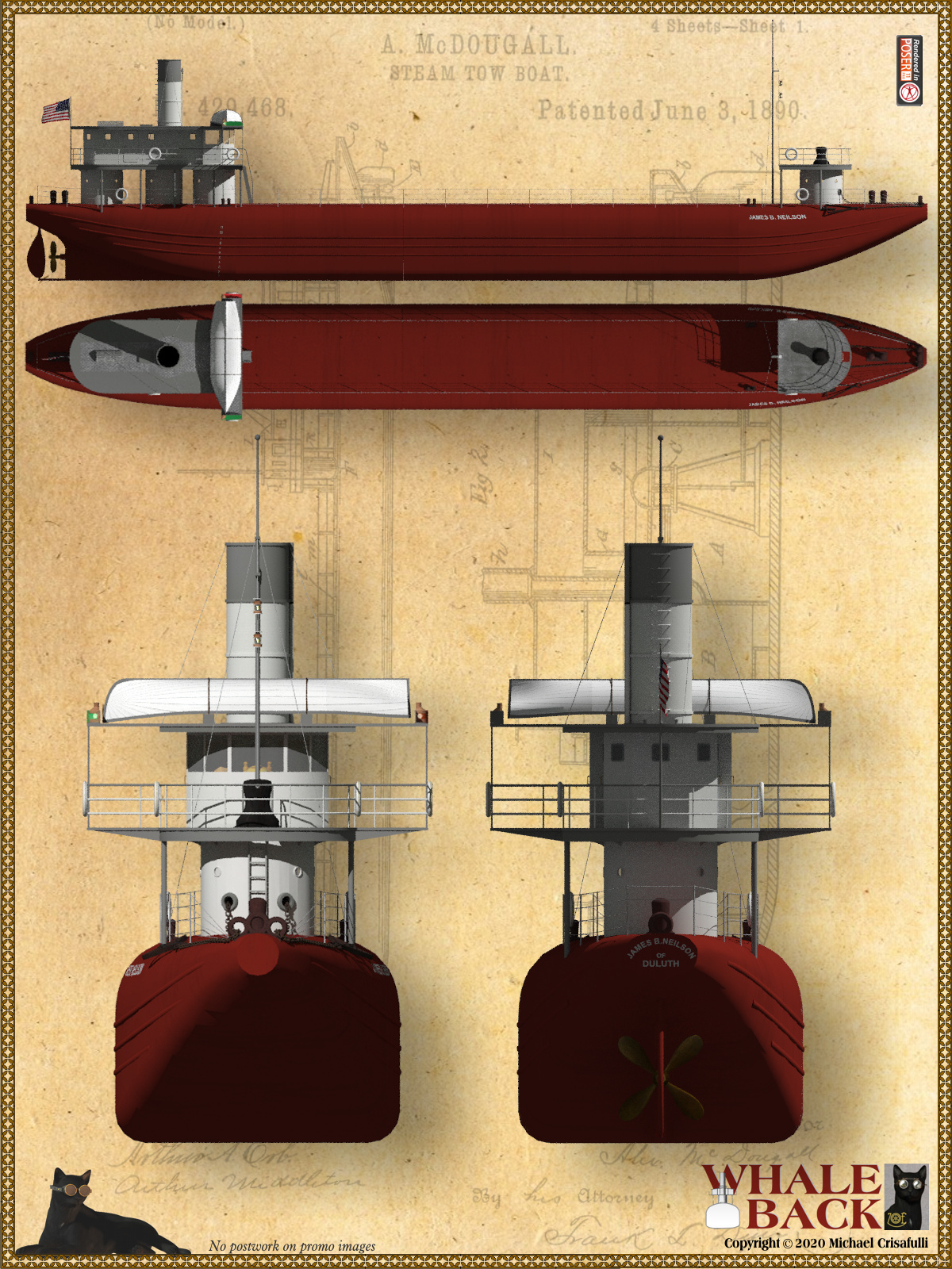 Whaleback Steamship by N/A