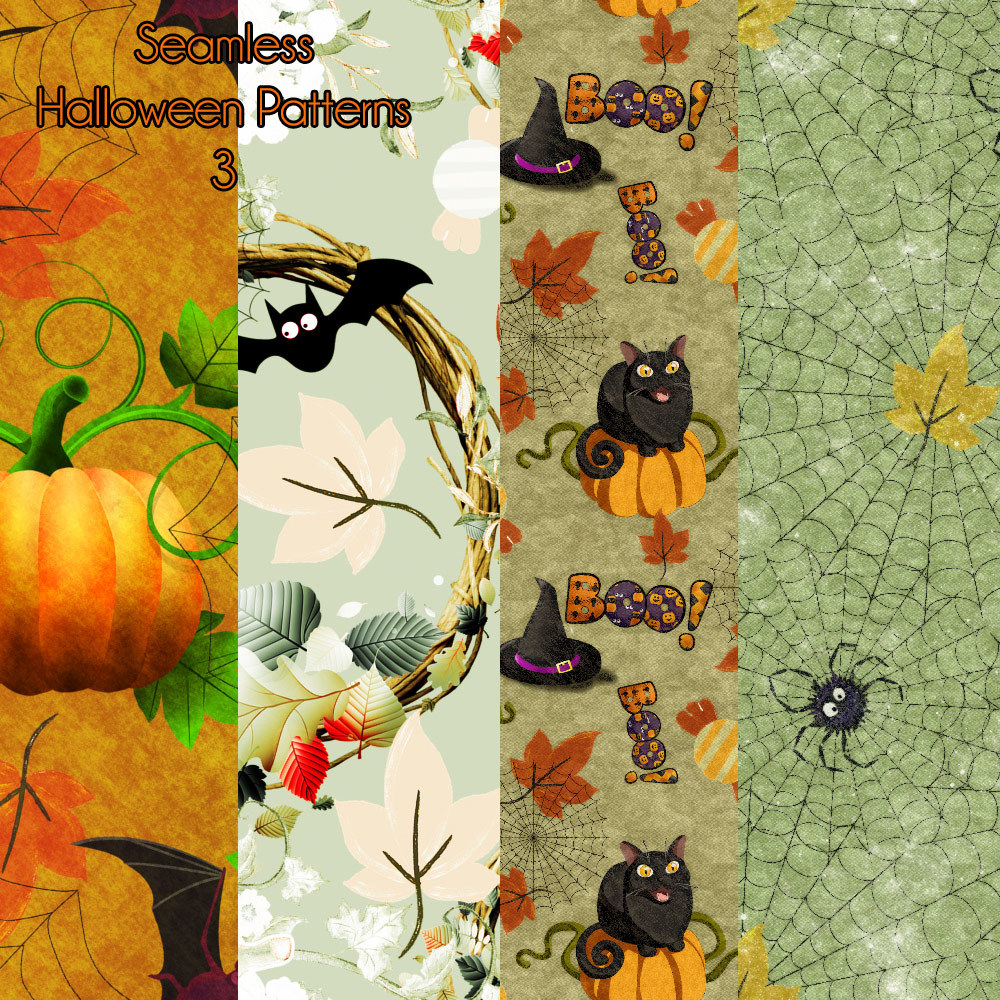 Seamless Halloween Patterns 3 by N/A