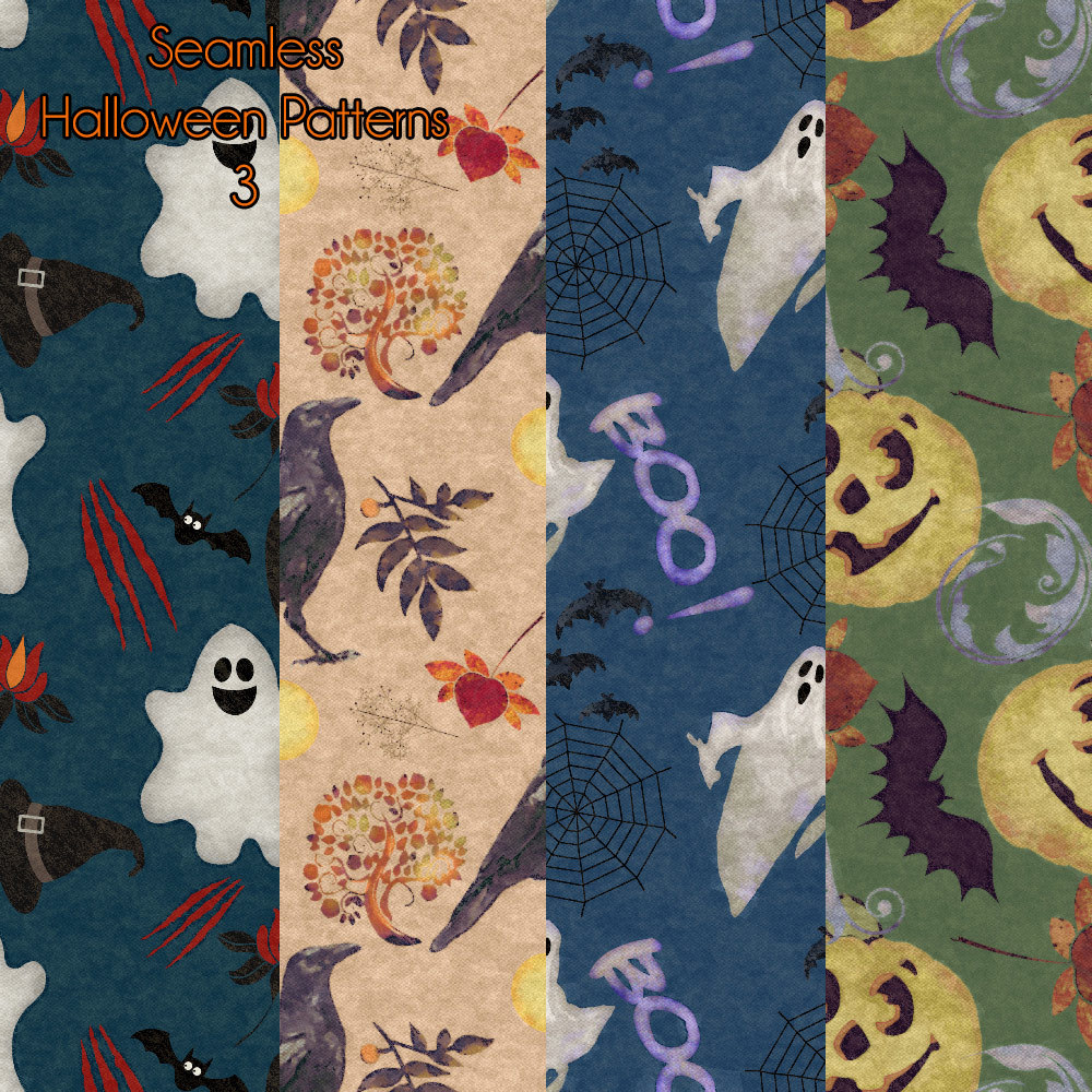 Seamless Halloween Patterns 3 by N/A