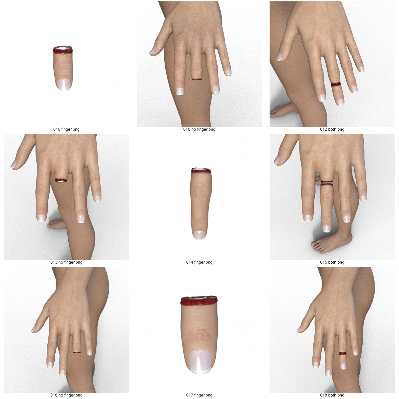 Chopped Fingers (Left) for G8F by N/A