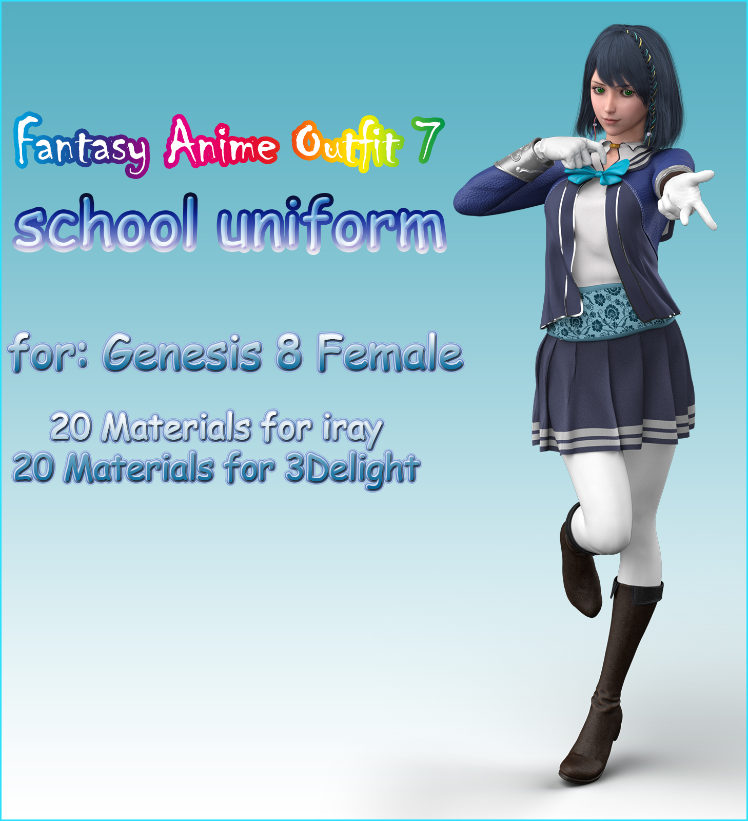 Fantasy Anime Outfit 7 _ School Uniform_ for G8F by N/A