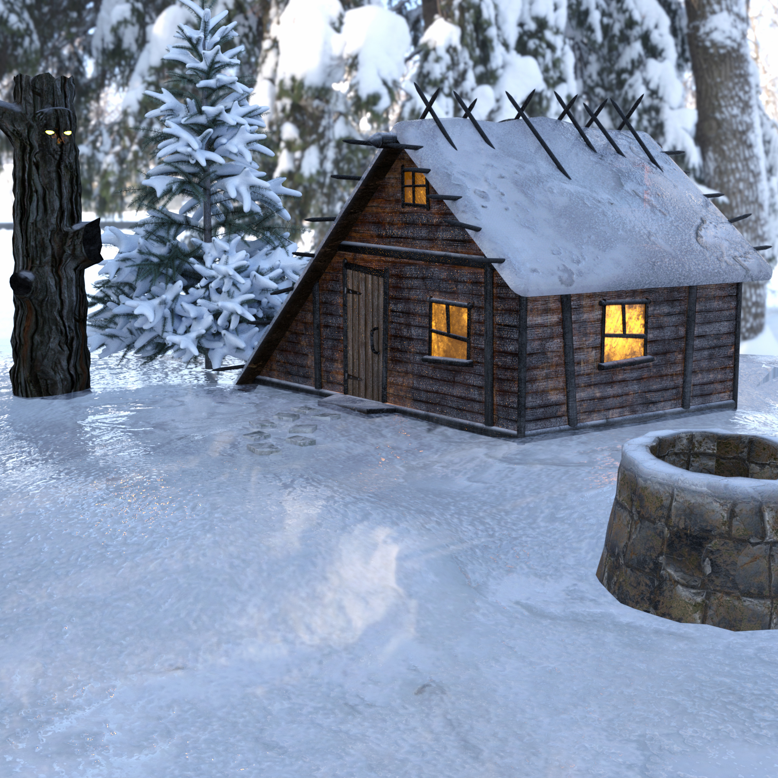 Witch's Winter House for DS and Poser by N/A