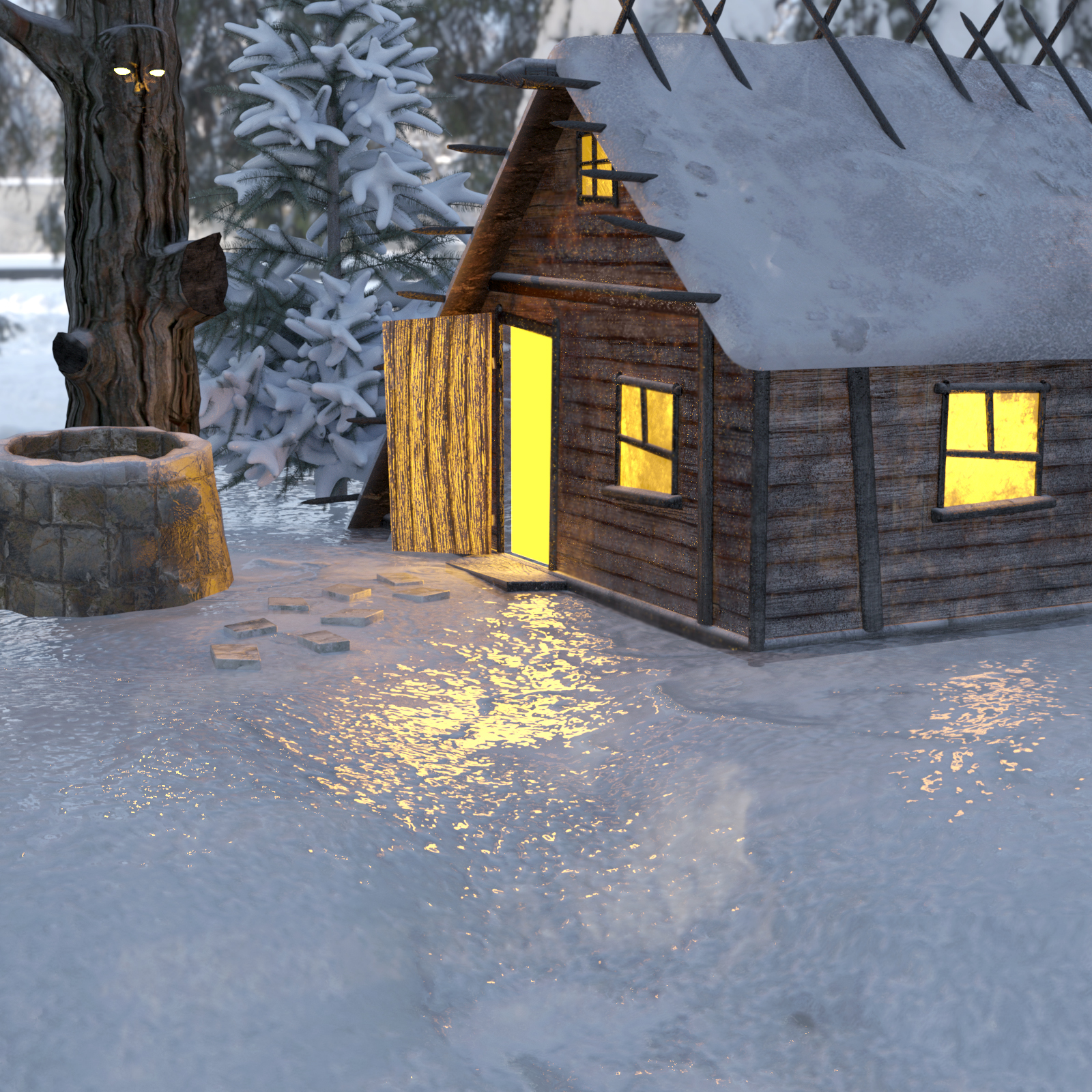 Witch's Winter House for DS and Poser by N/A