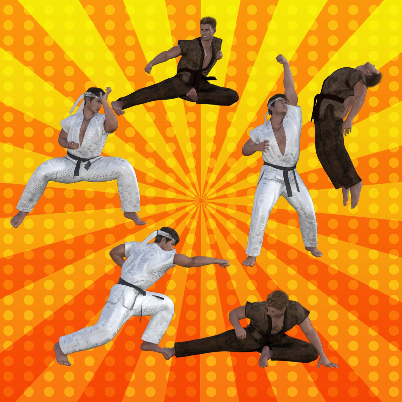 Fighter Poses for G8 Male by N/A