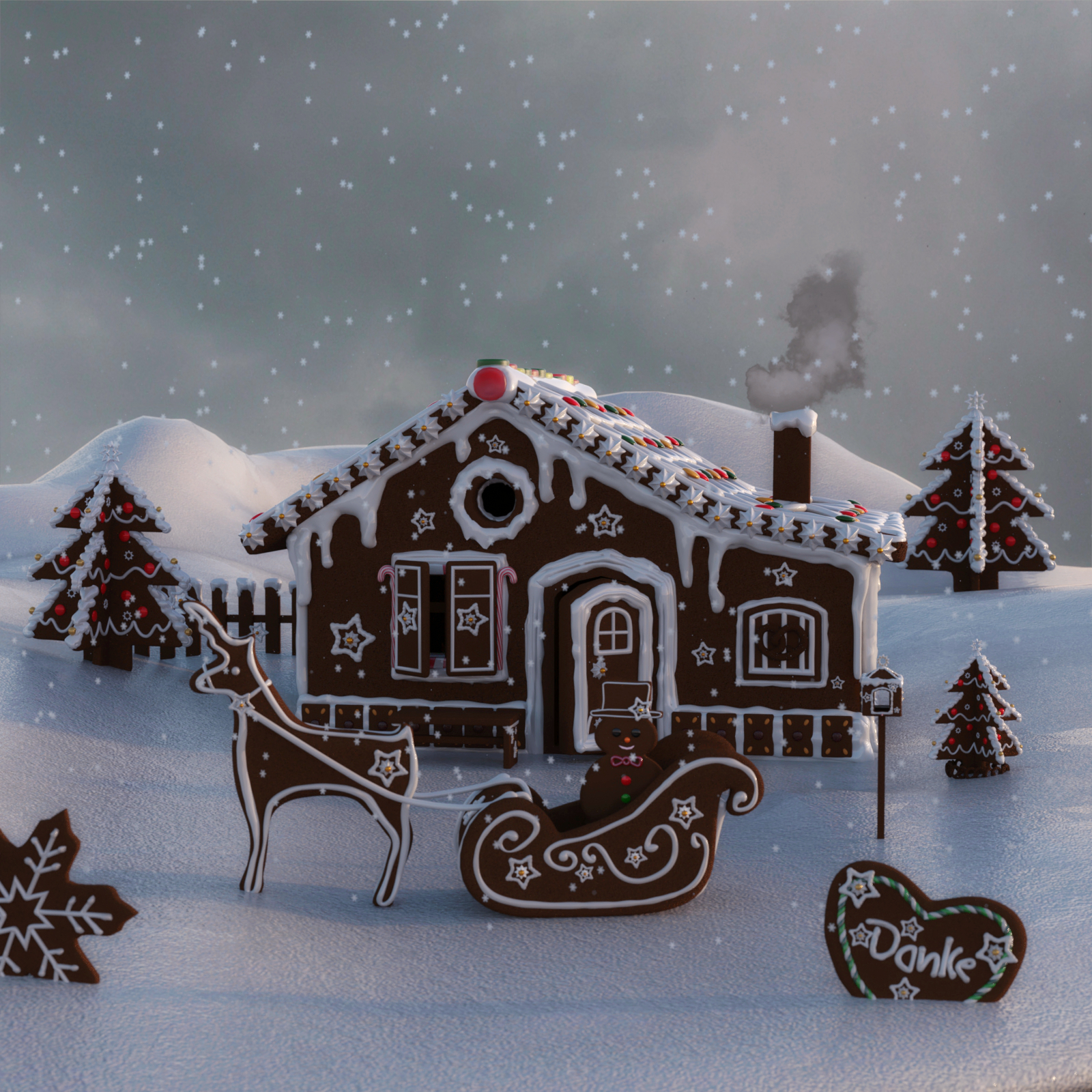 Magical Gingerbread Houses by N/A