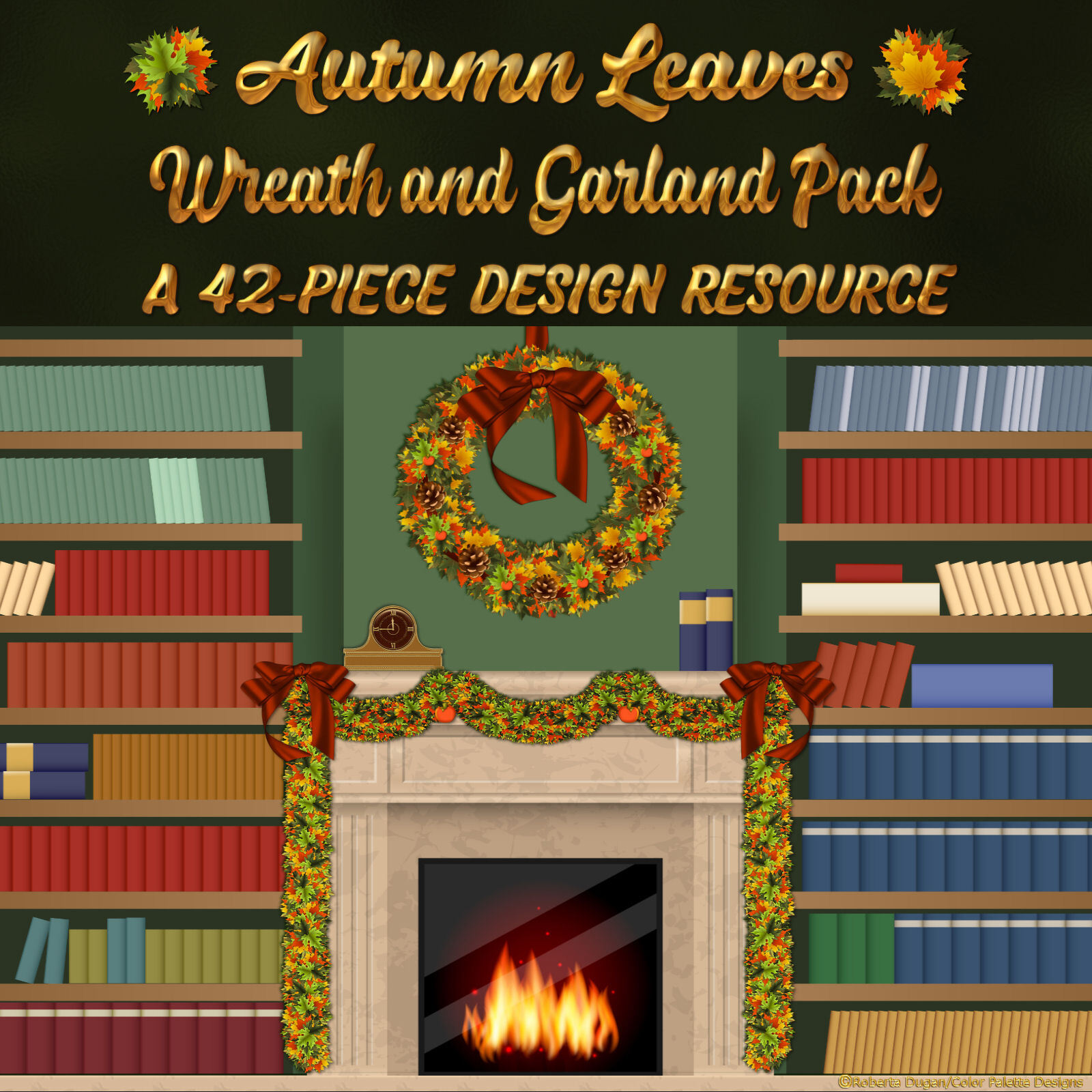 Autumn Leaves Wreath and Garland Pack by N/A