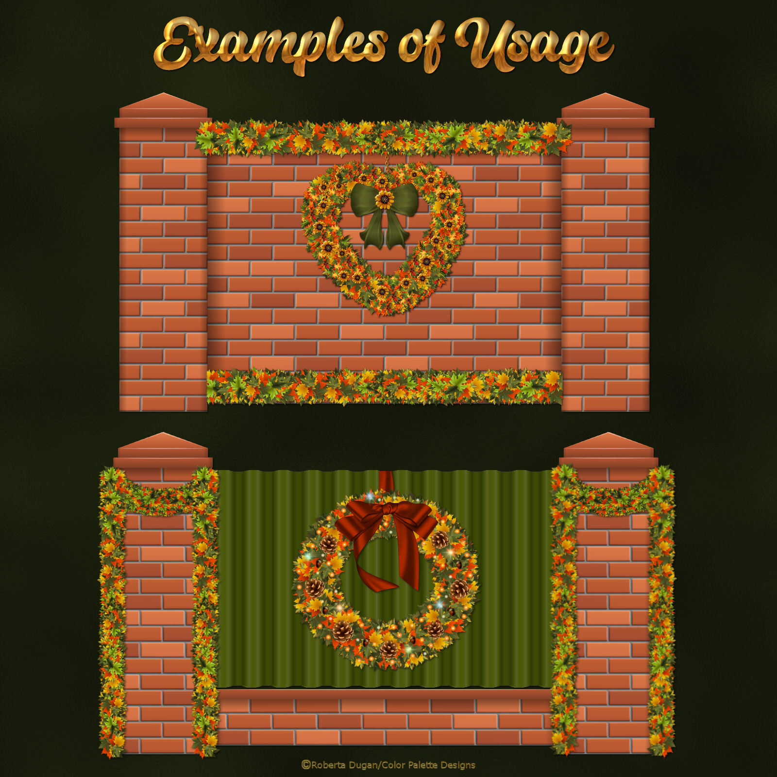 Autumn Leaves Wreath and Garland Pack by N/A