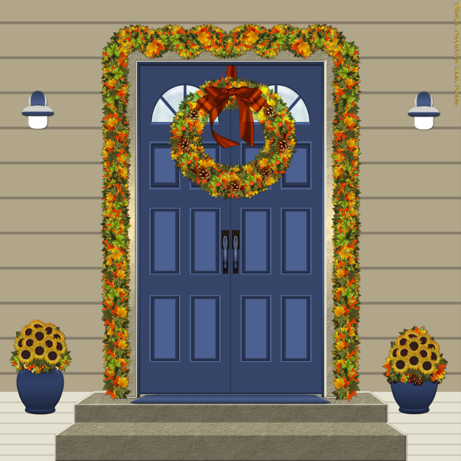 Autumn Leaves Wreath and Garland Pack by N/A