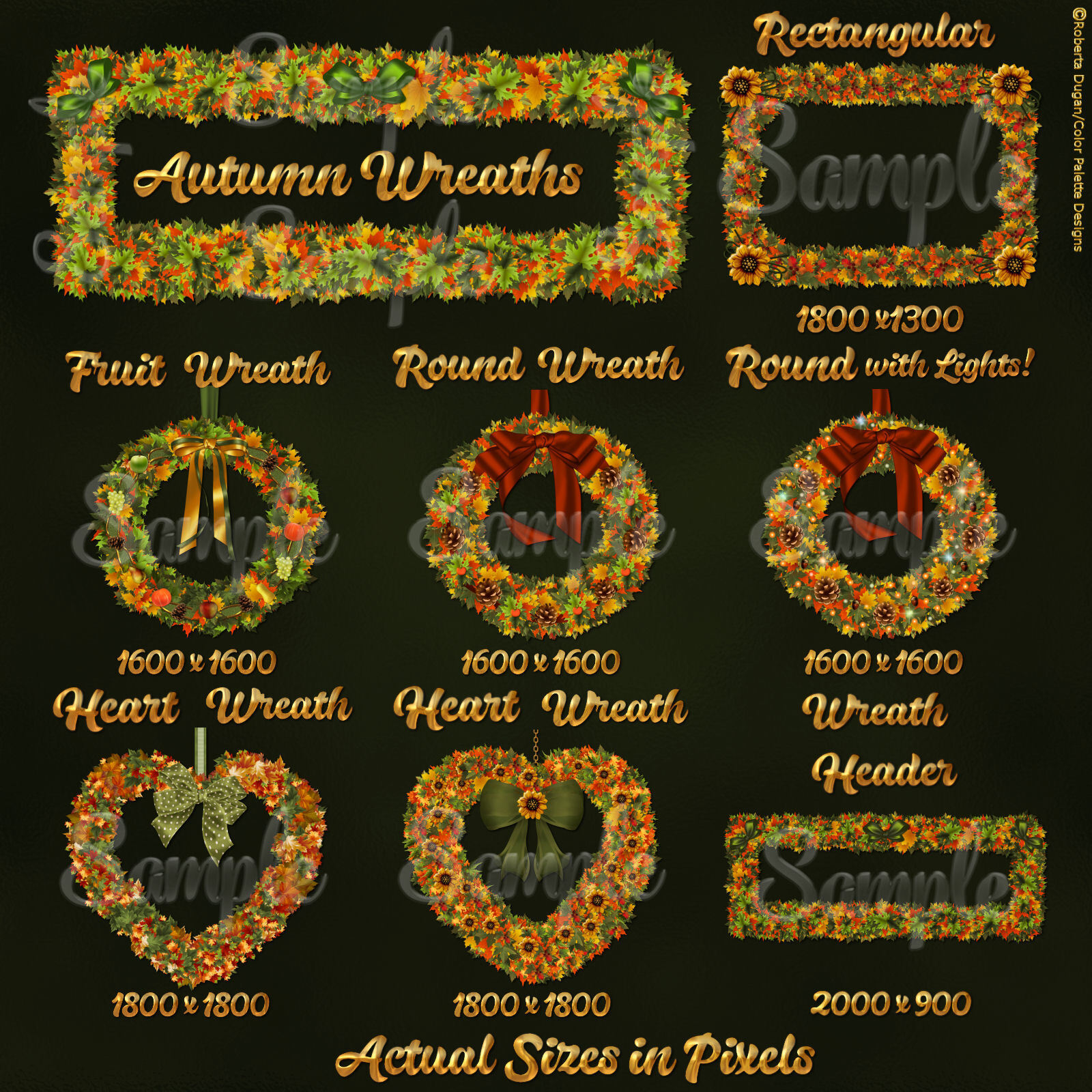 Autumn Leaves Wreath and Garland Pack by N/A