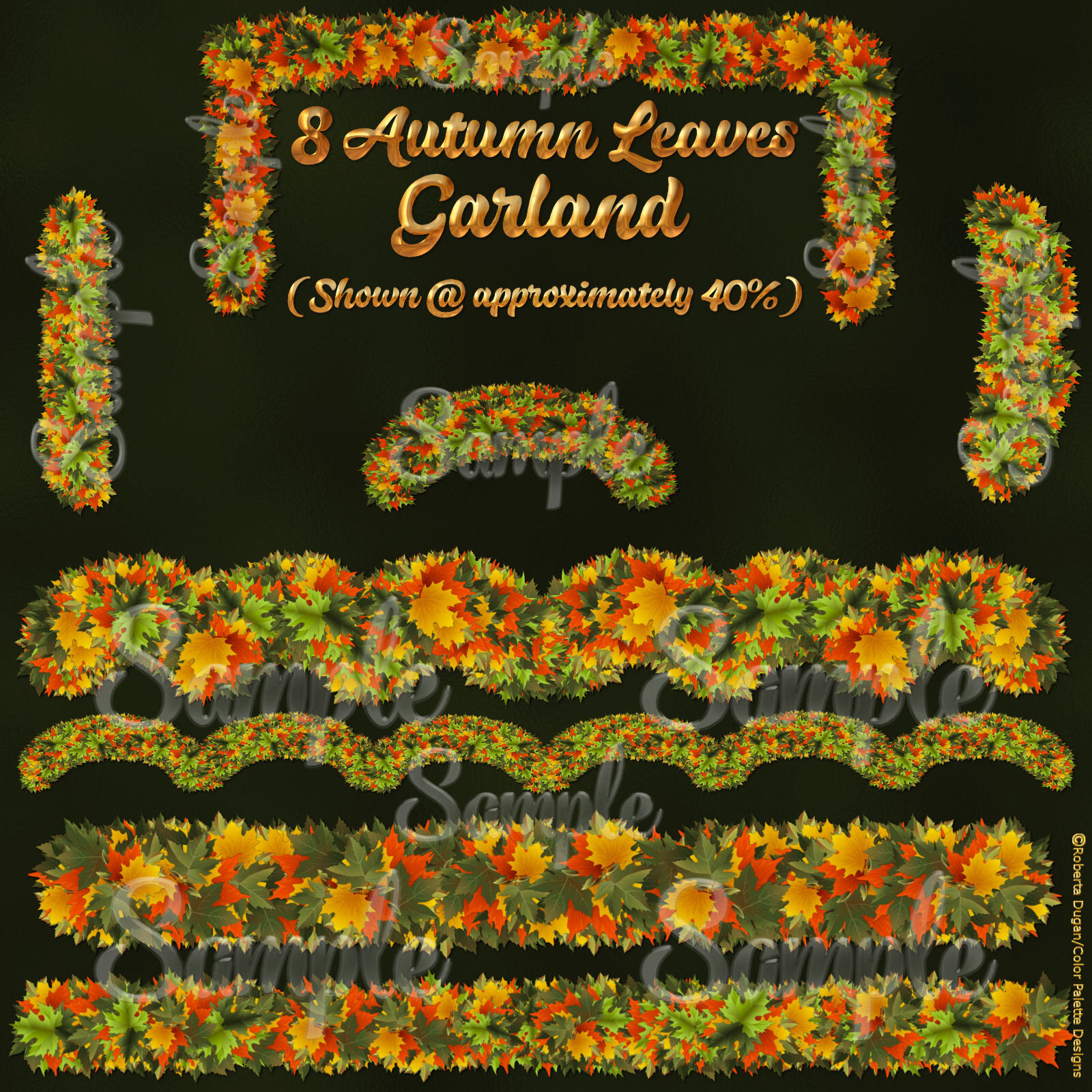 Autumn Leaves Wreath and Garland Pack by N/A