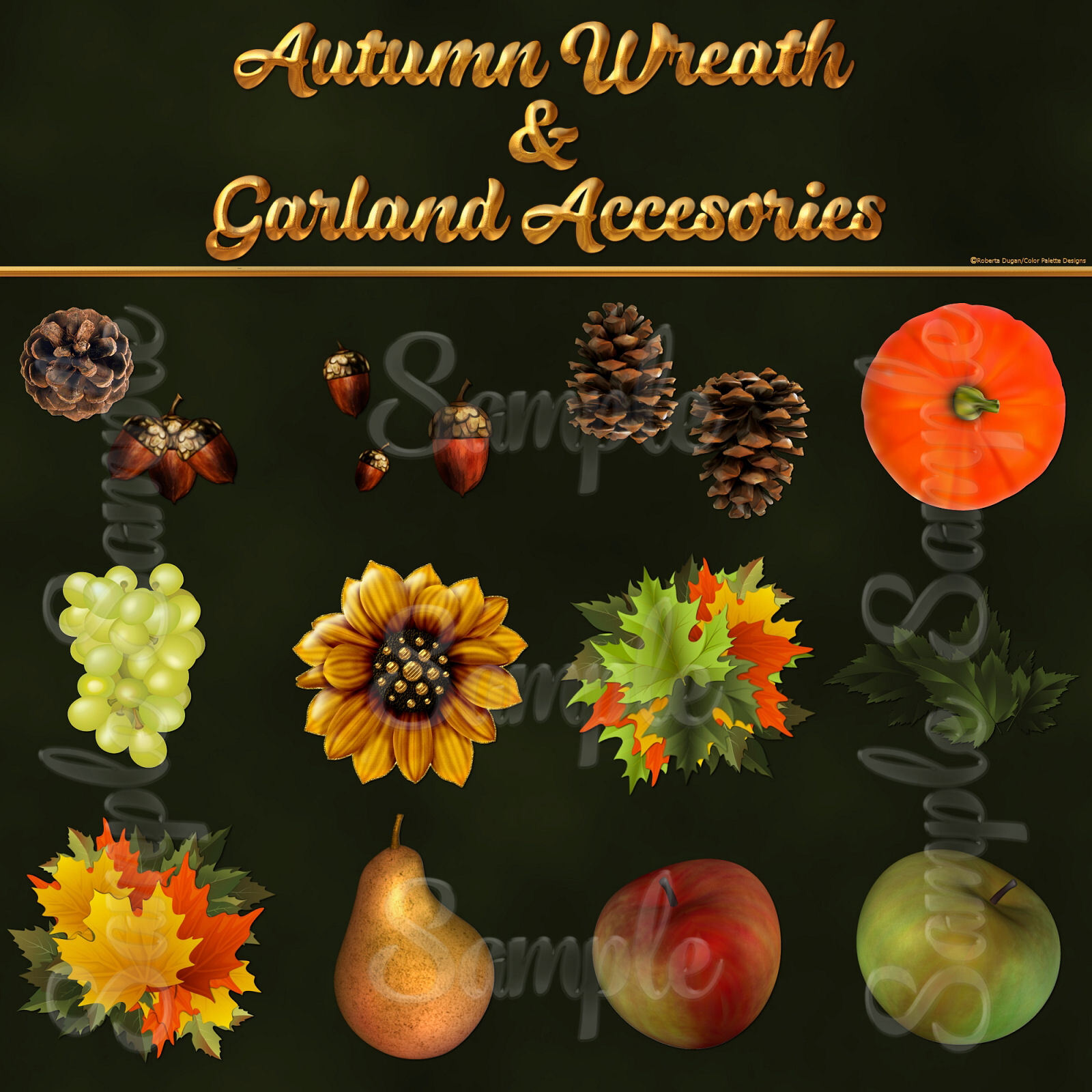 Autumn Leaves Wreath and Garland Pack by N/A