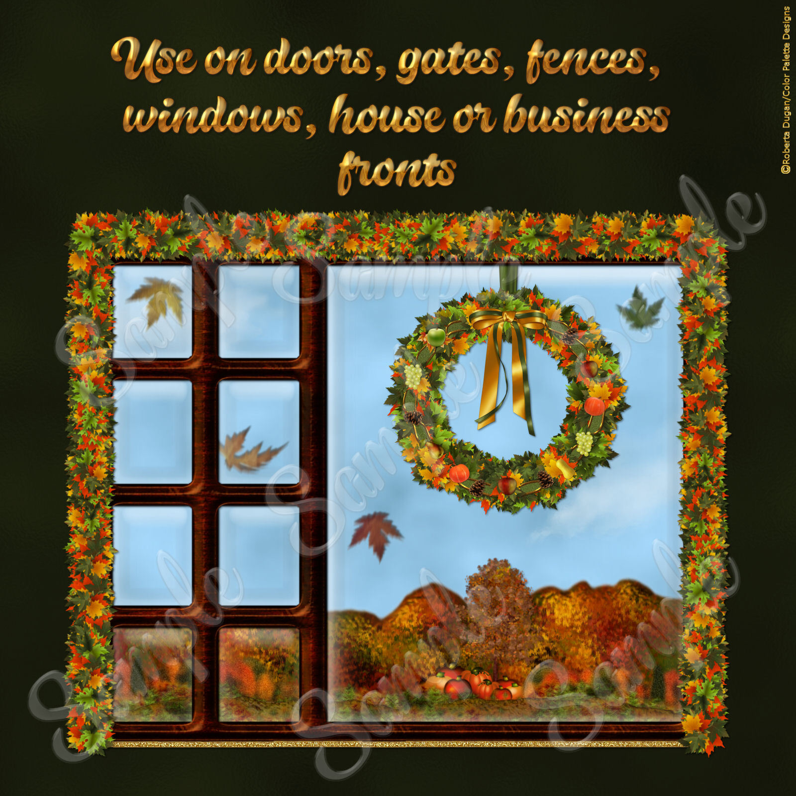 Autumn Leaves Wreath and Garland Pack by N/A