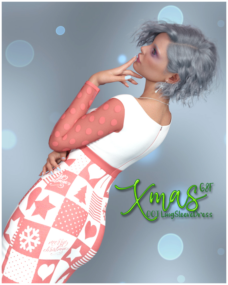 XMas Long Sleeve Lace Dress OOT G8F by N/A