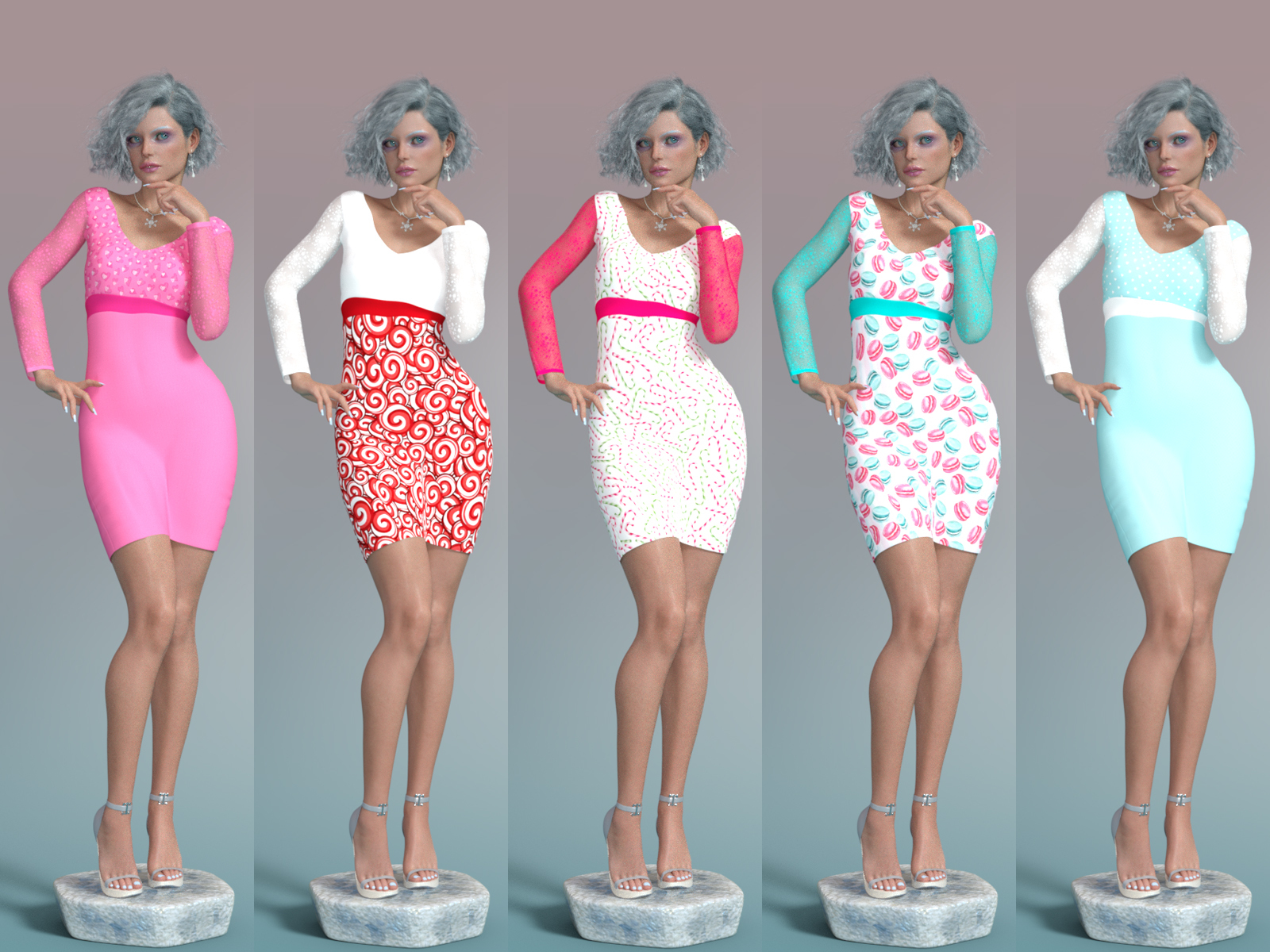 XMas Long Sleeve Lace Dress OOT G8F by N/A