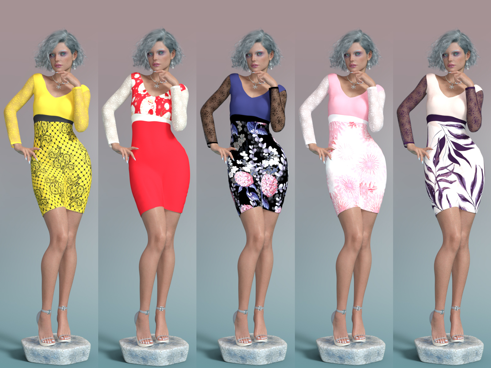XMas Long Sleeve Lace Dress OOT G8F by N/A