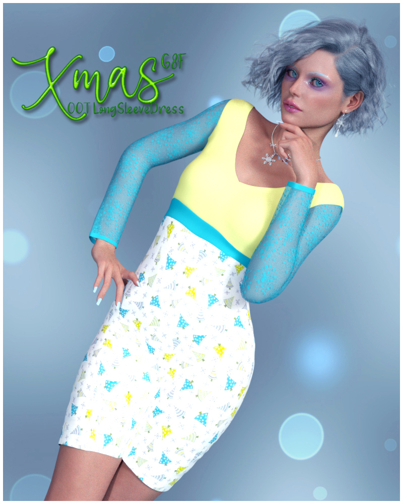 XMas Long Sleeve Lace Dress OOT G8F by N/A