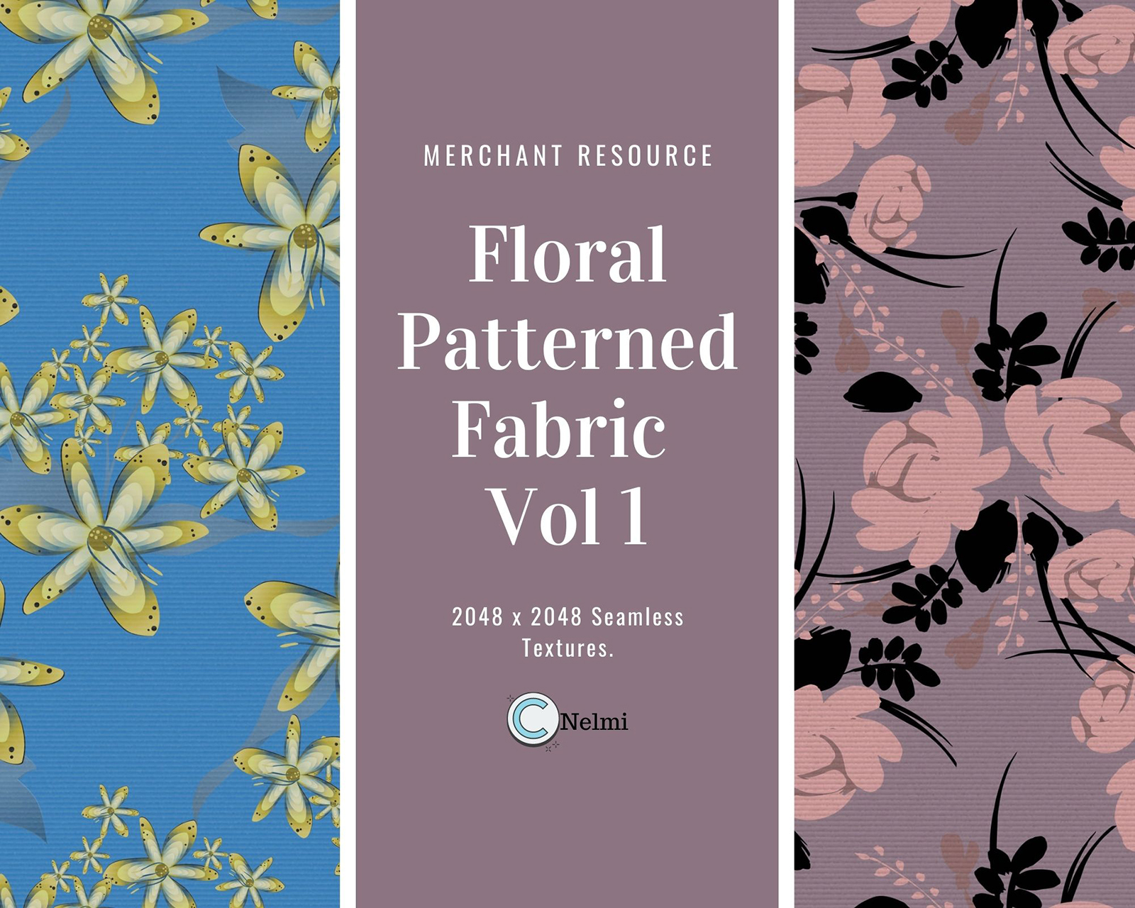 15 Floral Patterned Fabric Textures by N/A