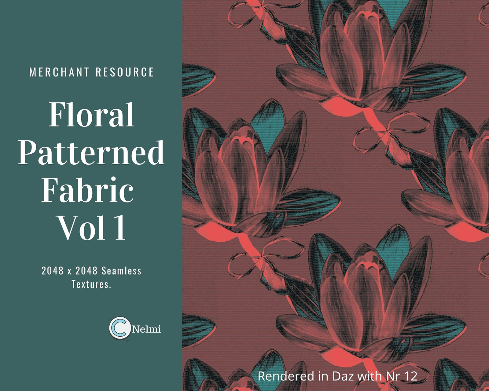 15 Floral Patterned Fabric Textures by N/A