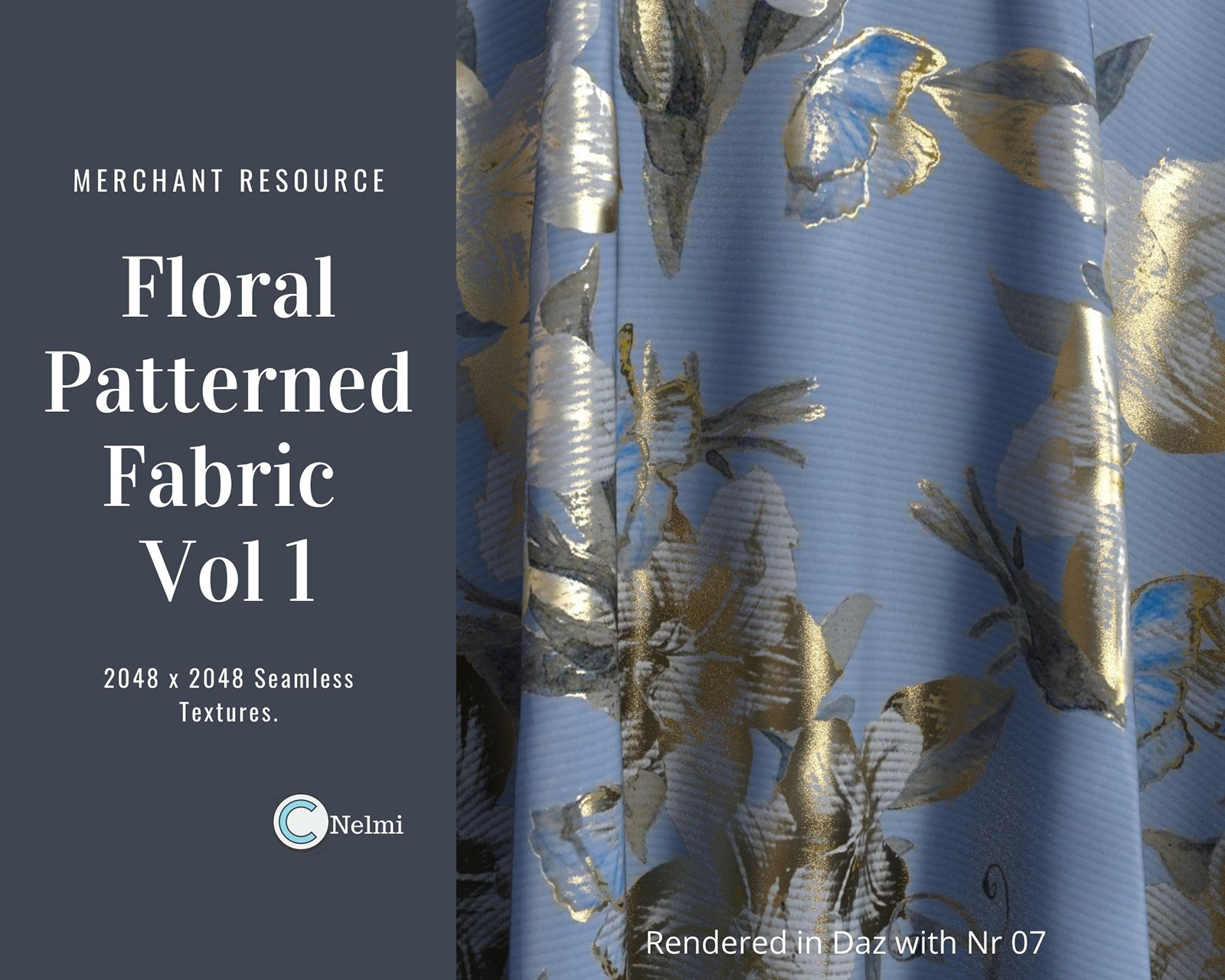 15 Floral Patterned Fabric Textures by N/A