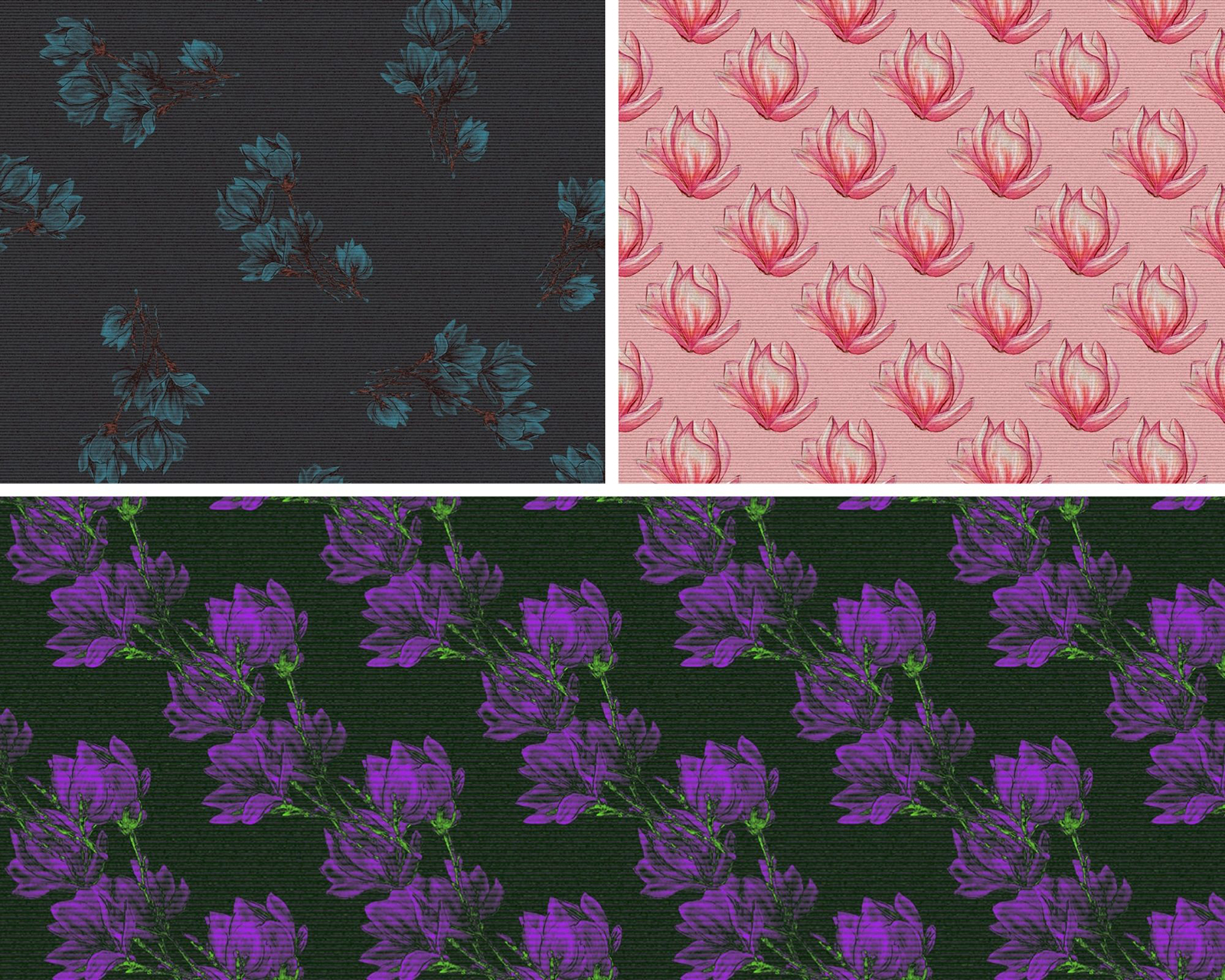 15 Floral Patterned Fabric Textures by N/A
