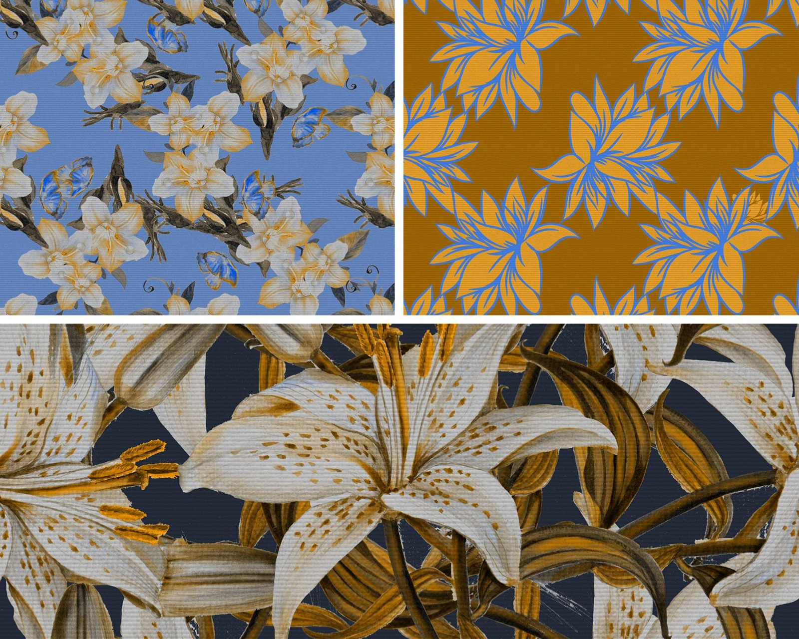 15 Floral Patterned Fabric Textures by N/A