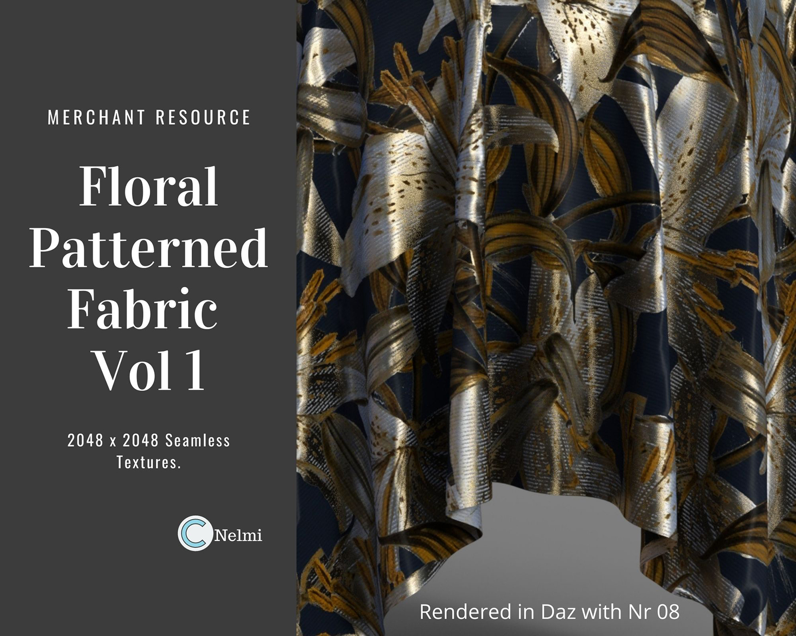 15 Floral Patterned Fabric Textures by N/A
