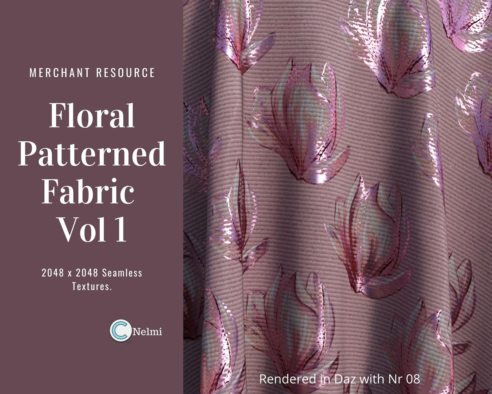 15 Floral Patterned Fabric Textures by N/A