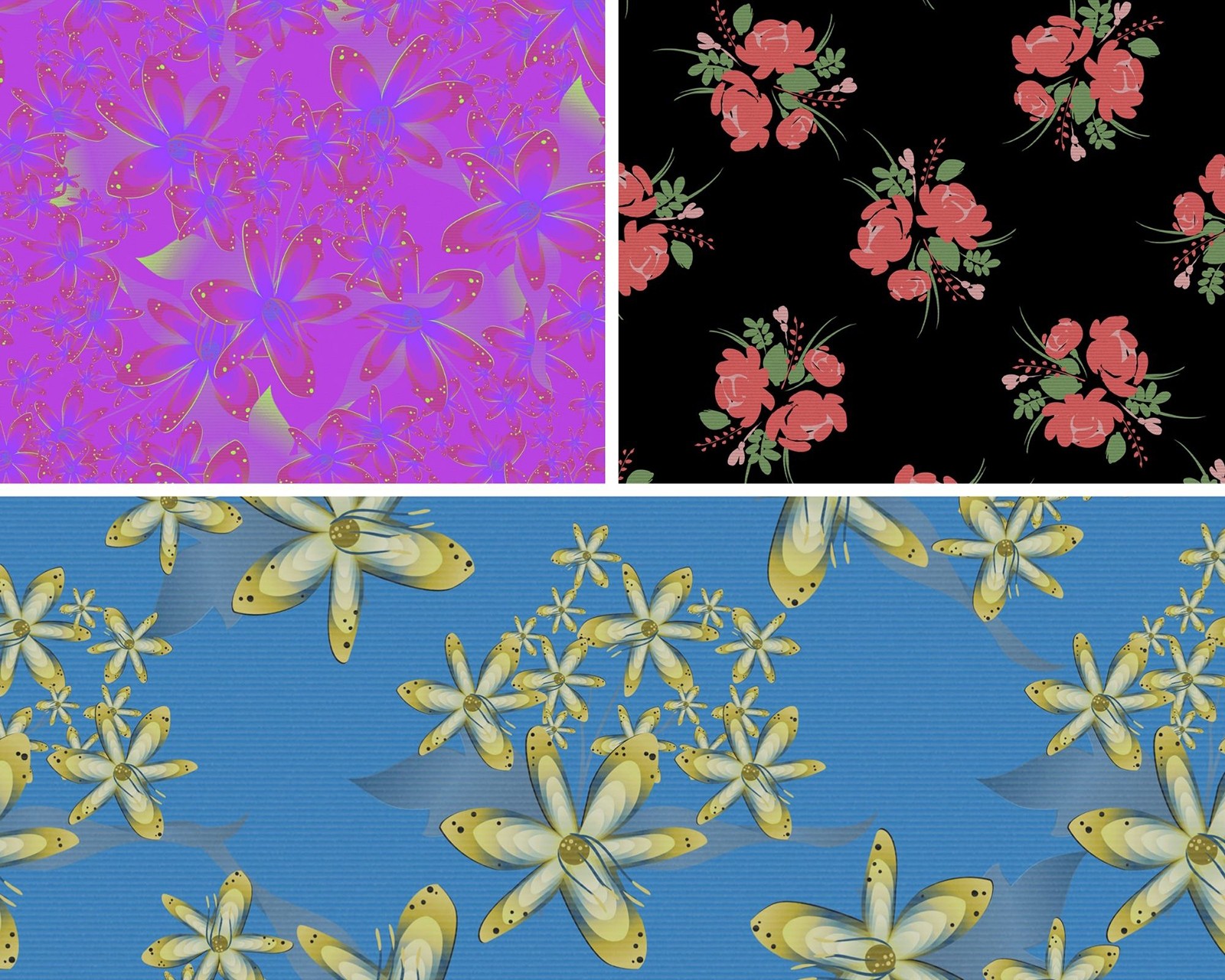 15 Floral Patterned Fabric Textures by N/A
