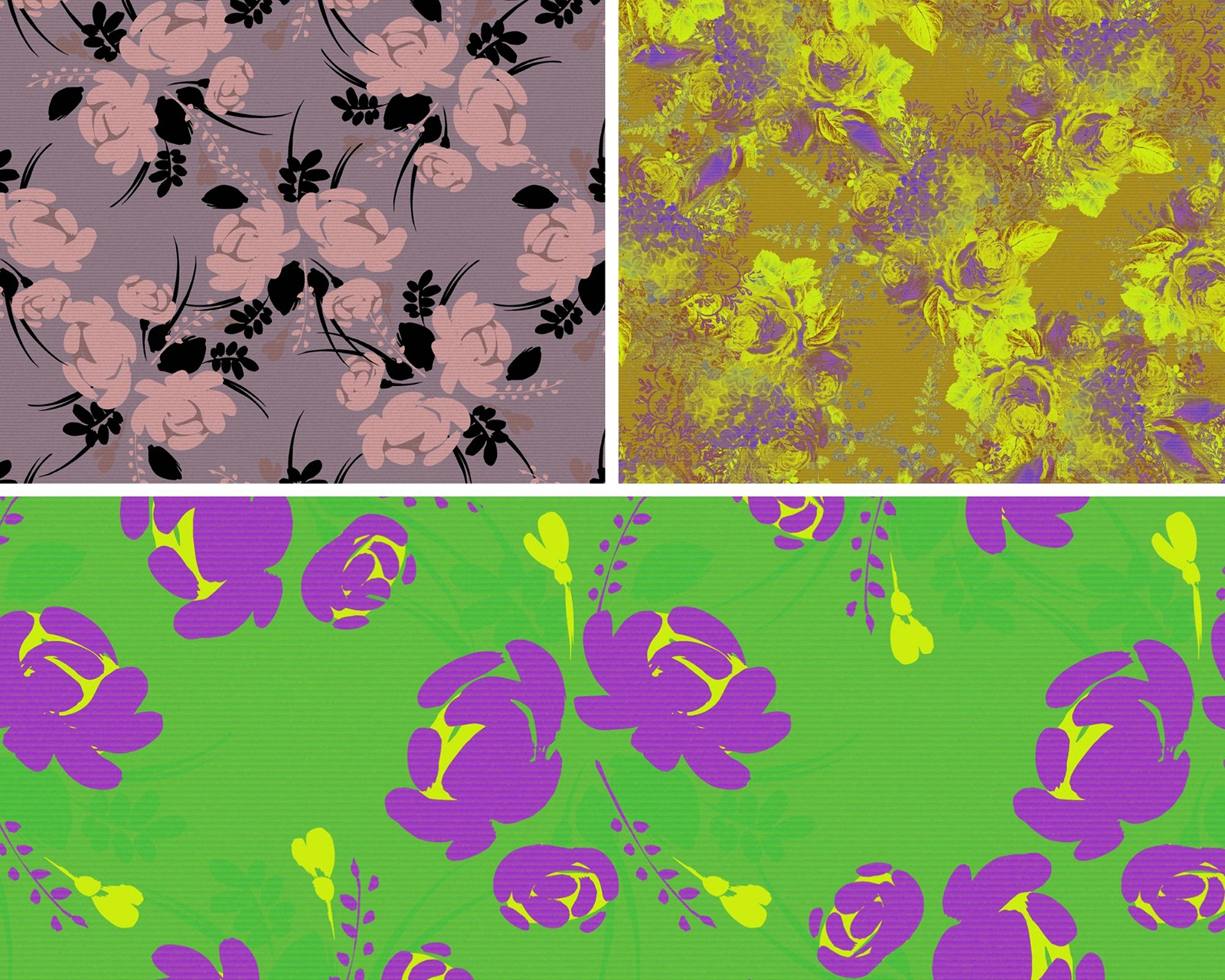 15 Floral Patterned Fabric Textures by N/A