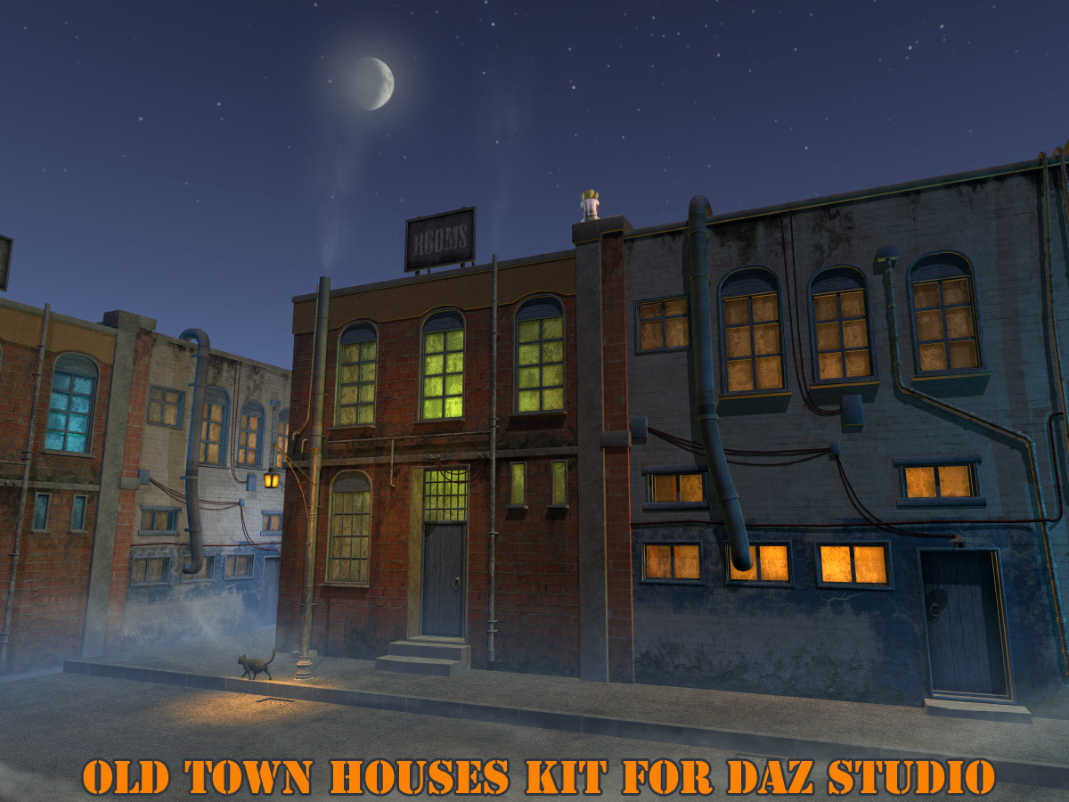 Old town houses kit for Daz Studio by N/A