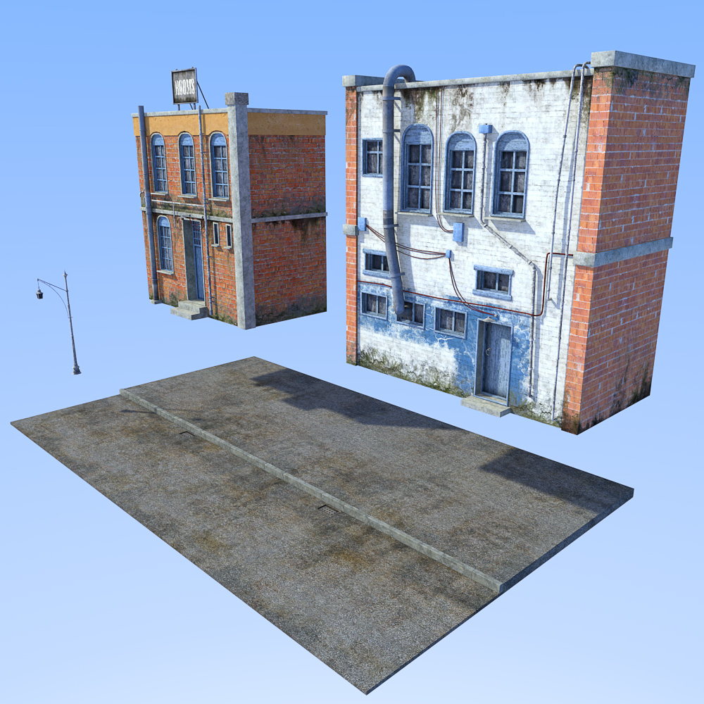 Old town houses kit for Daz Studio by N/A
