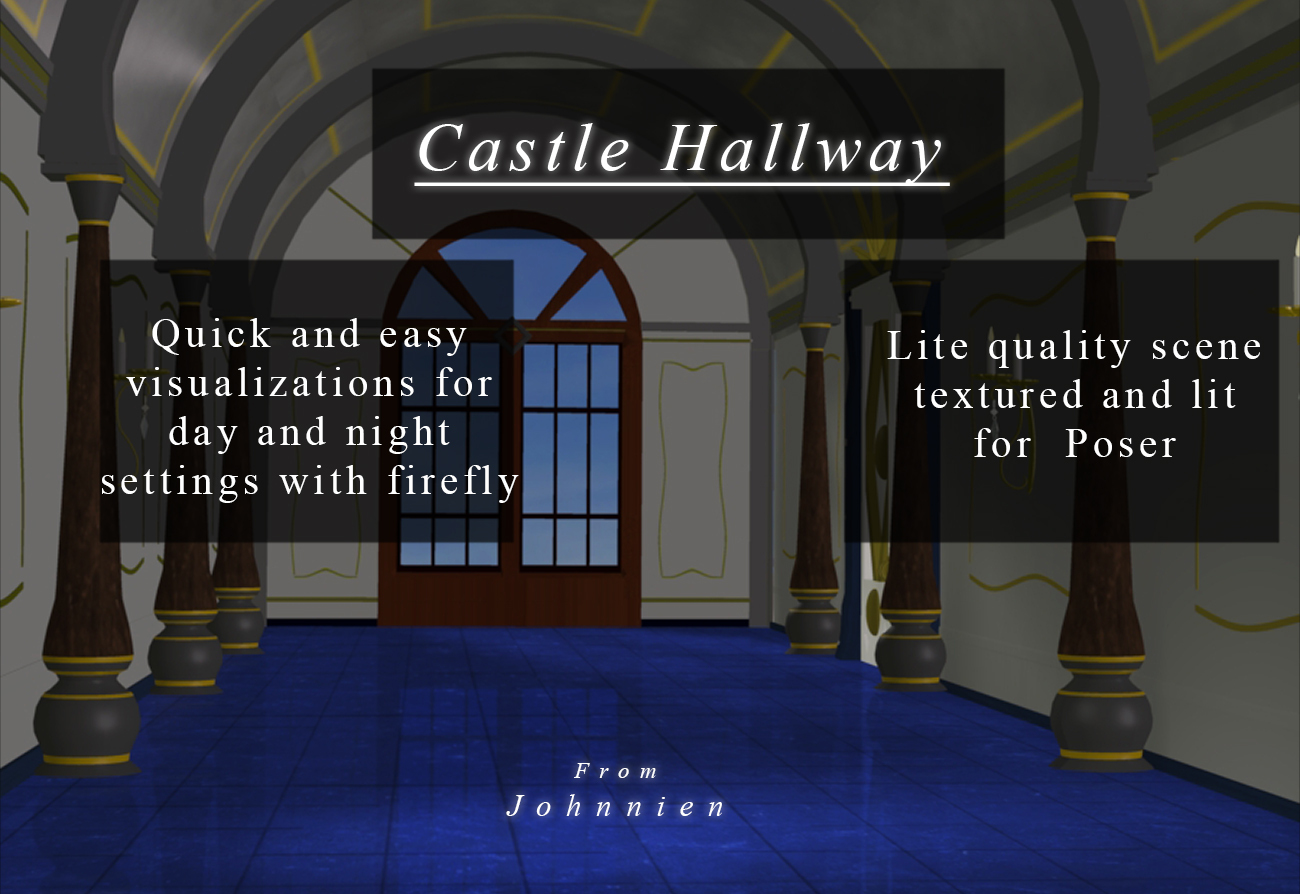 Castle Hallway for Poser by N/A