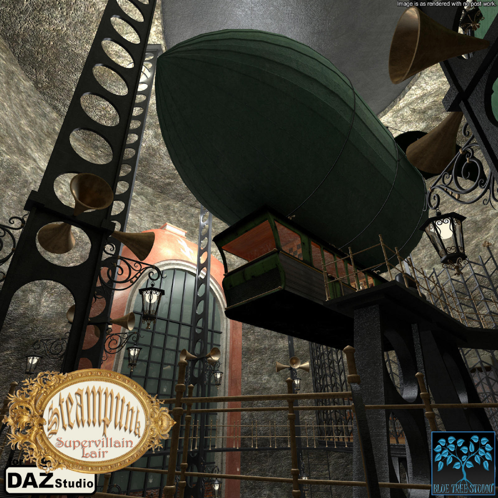 Steampunk Supervillain Lair for Daz by N/A
