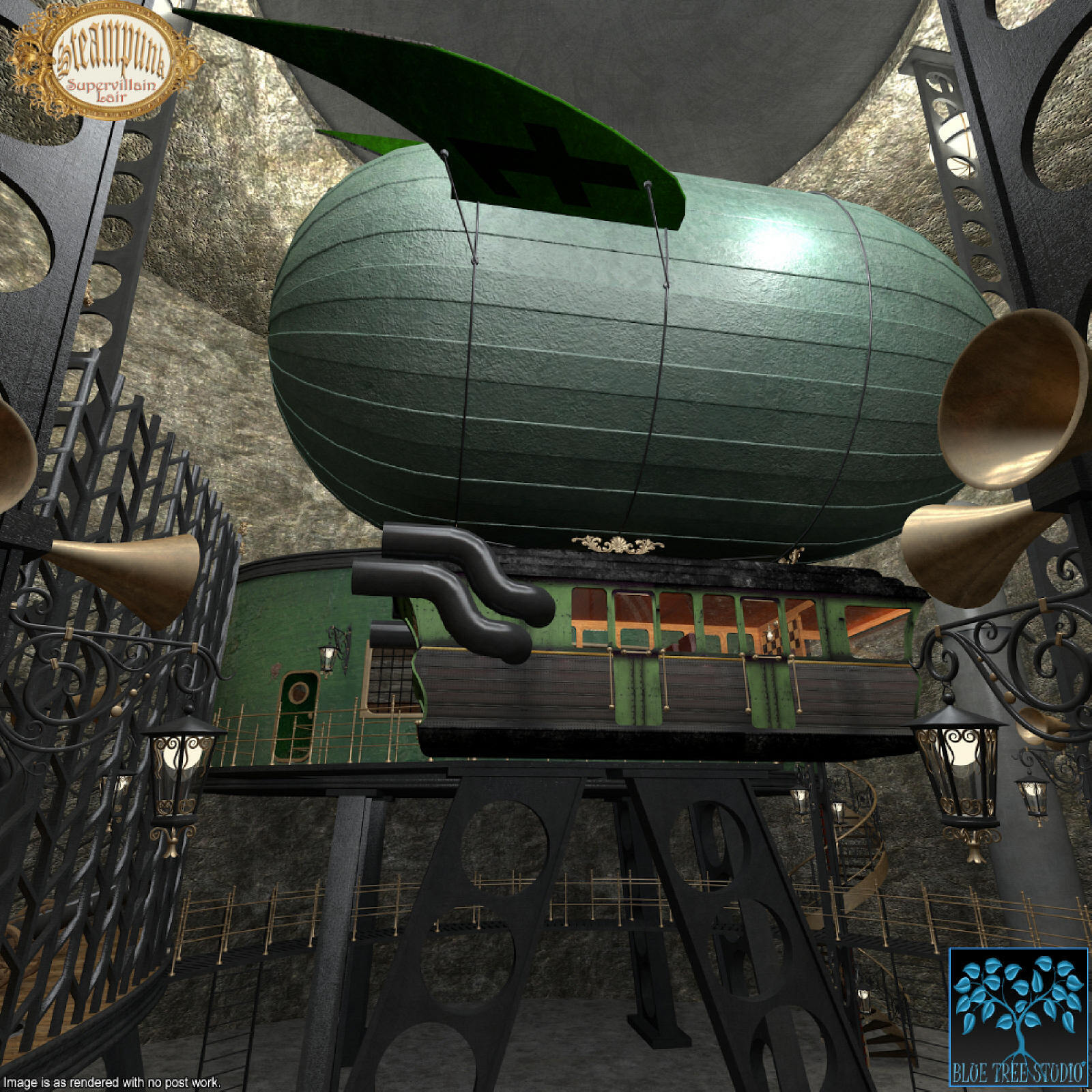 Steampunk Supervillain Lair for Daz by N/A