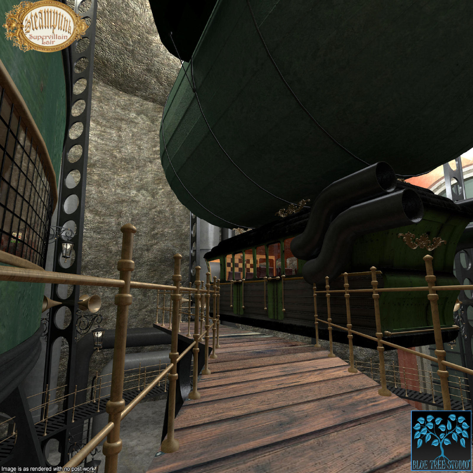Steampunk Supervillain Lair for Daz by N/A